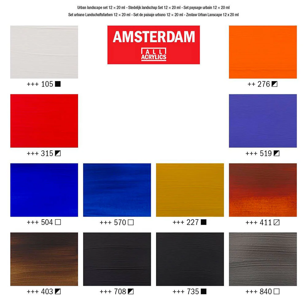 Amsterdam Standard Series - Set 12 Acrílicos 20 ml Paisaje Urbano - Image 6