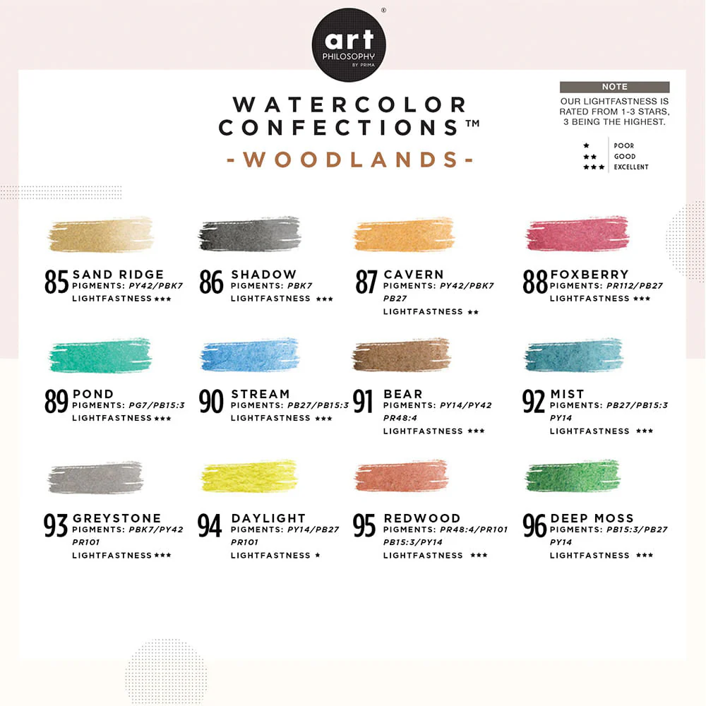 Art Philosophy Watercolor Confections - Set 12 Acuarelas Woodlands - Image 3