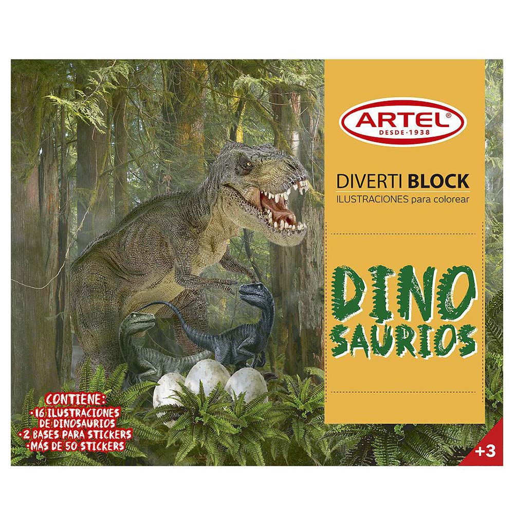 Artel Divertiblock - Block para Colorear Dinosaurios
