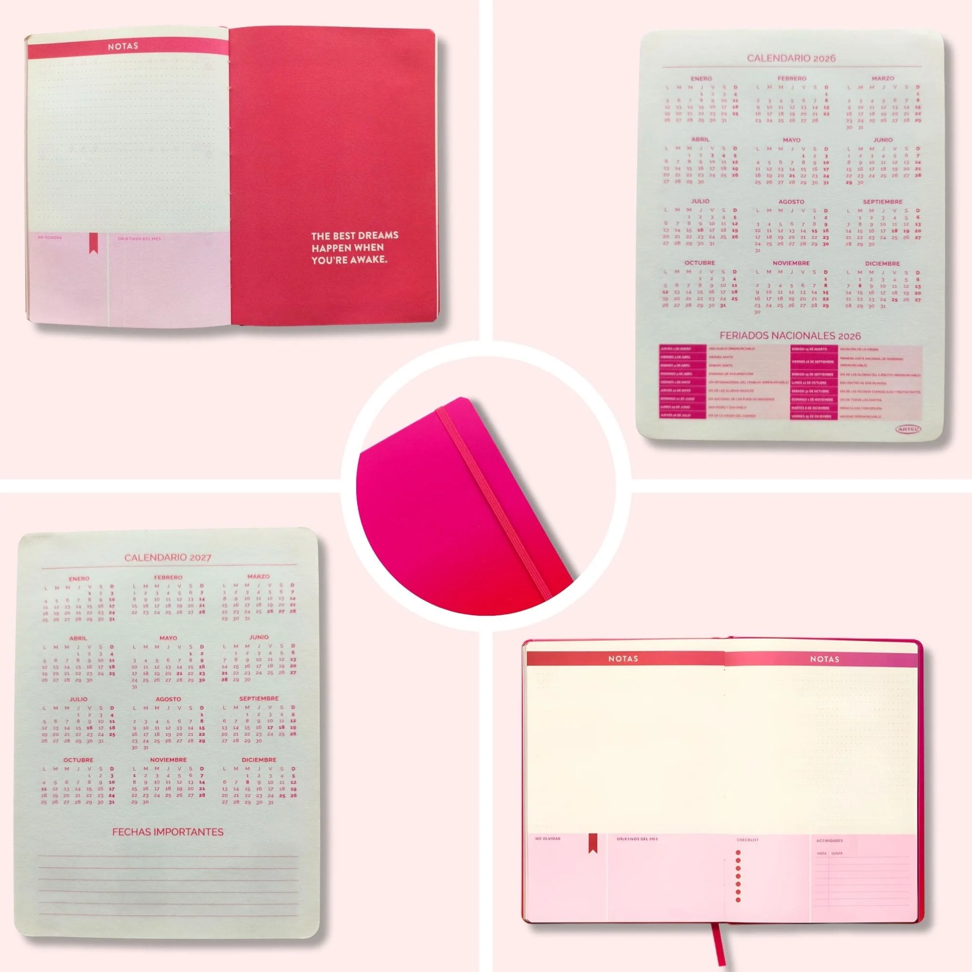 Artel - Planner 12 Meses Empastado Rosa Degradé - Image 5