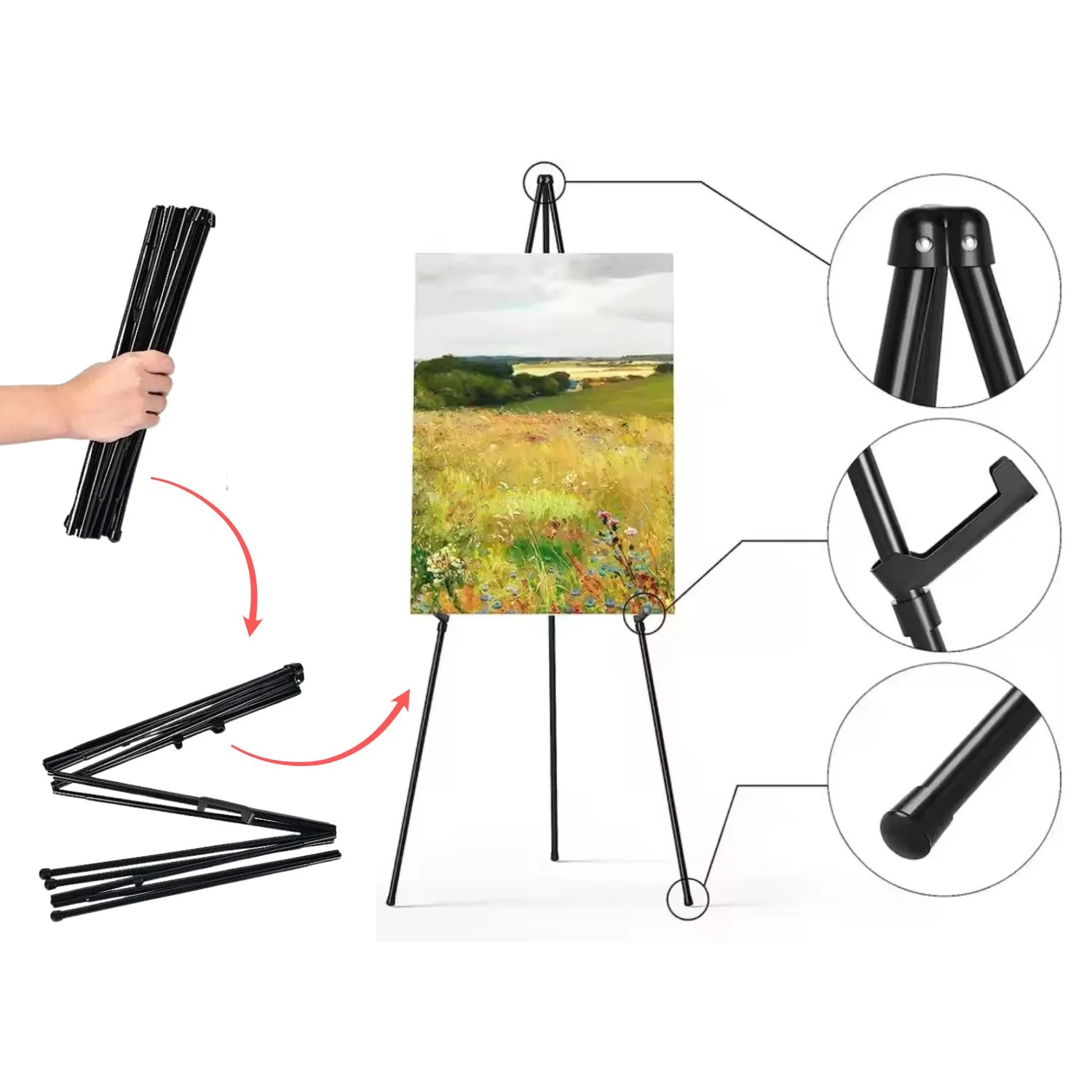 Atril Plegable Portátil Metálico con Soporte Ajustable - Image 4