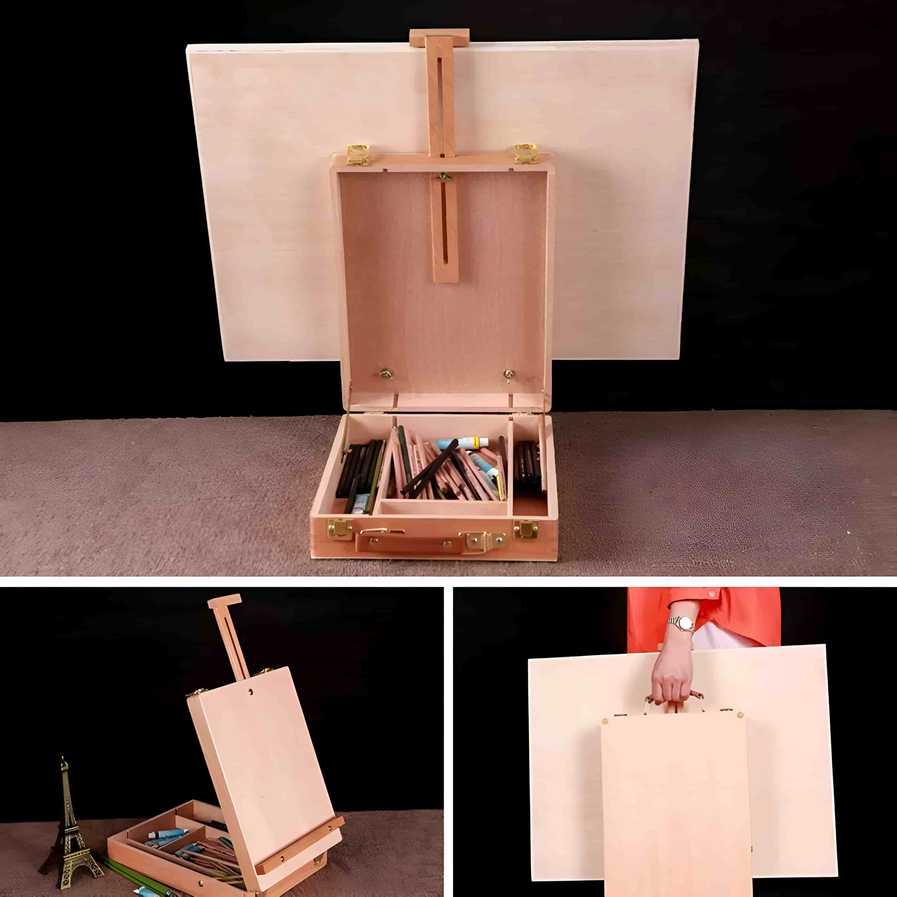 Caja Organizadora de Madera Tipo Maletín con Caballete 32 x 24 cm - Image 7