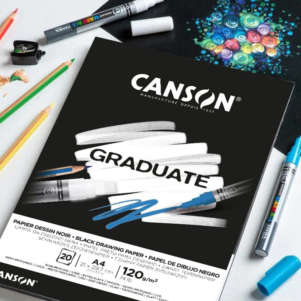 Canson Graduate - Block Black Drawing 20 hojas 120 g/m2 A4 - Image 2