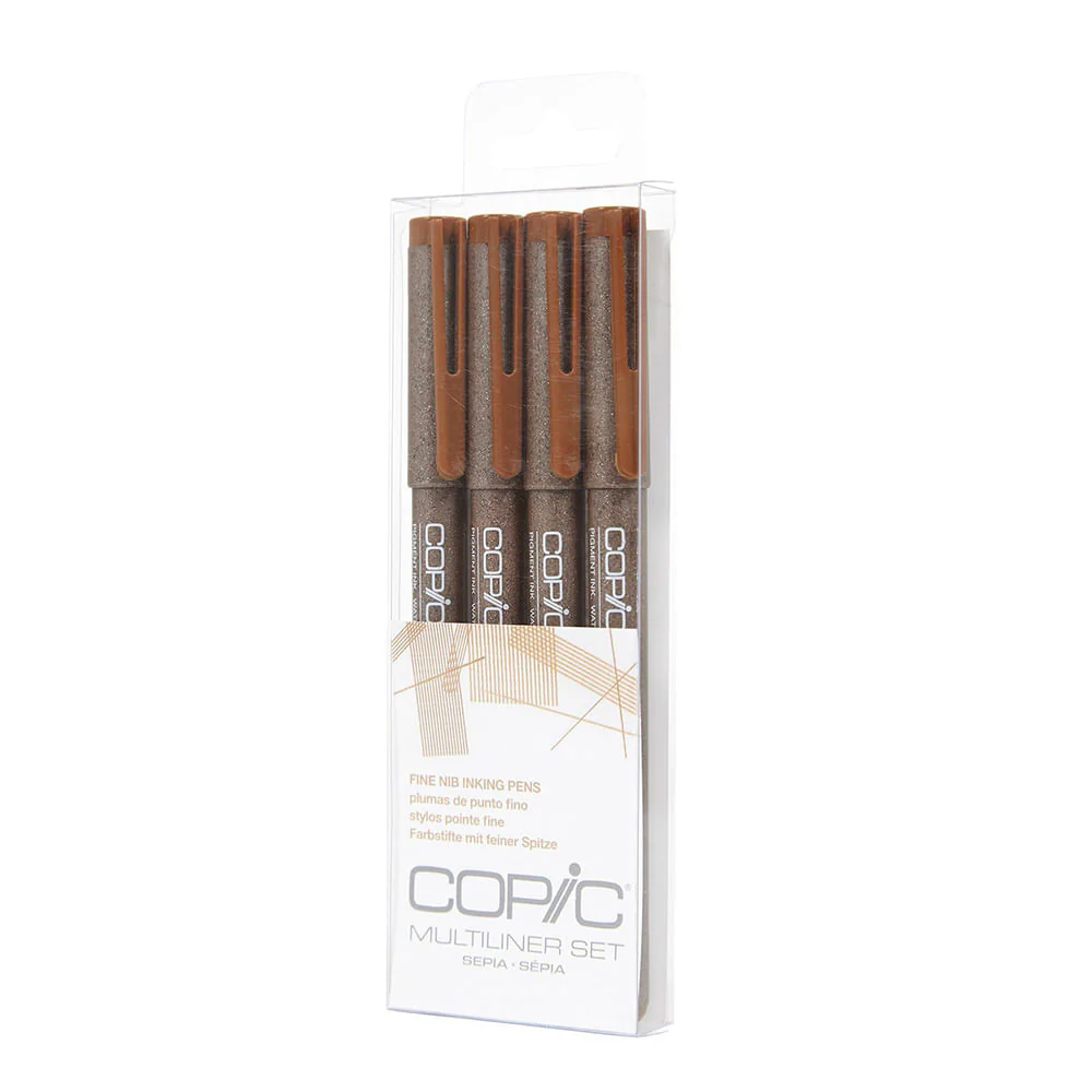 Copic Multiliner - Set 4 Tiralíneas Sepia Puntas 005-01-03-05