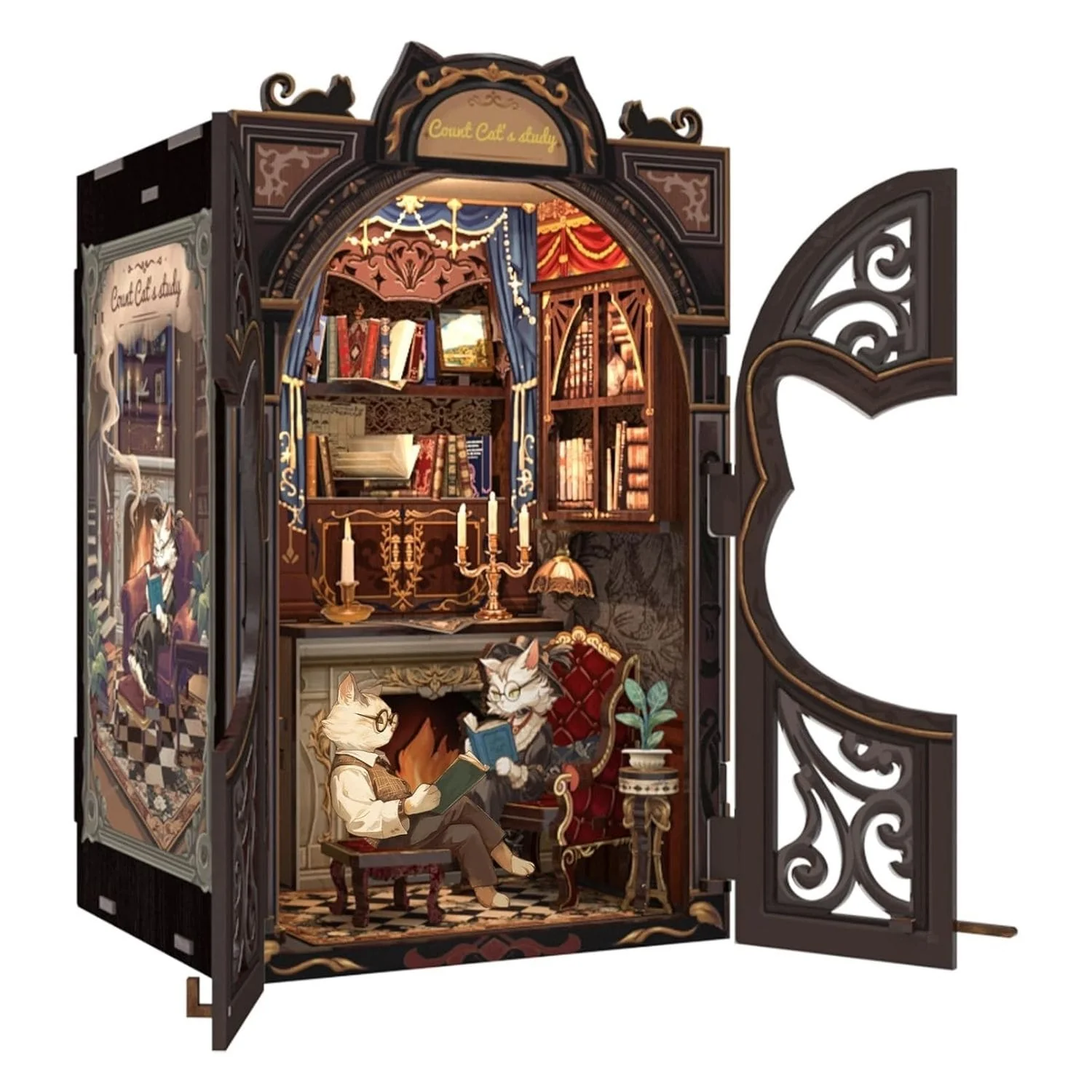 Cutebee - Book Nook Count Cat's Study SD03B