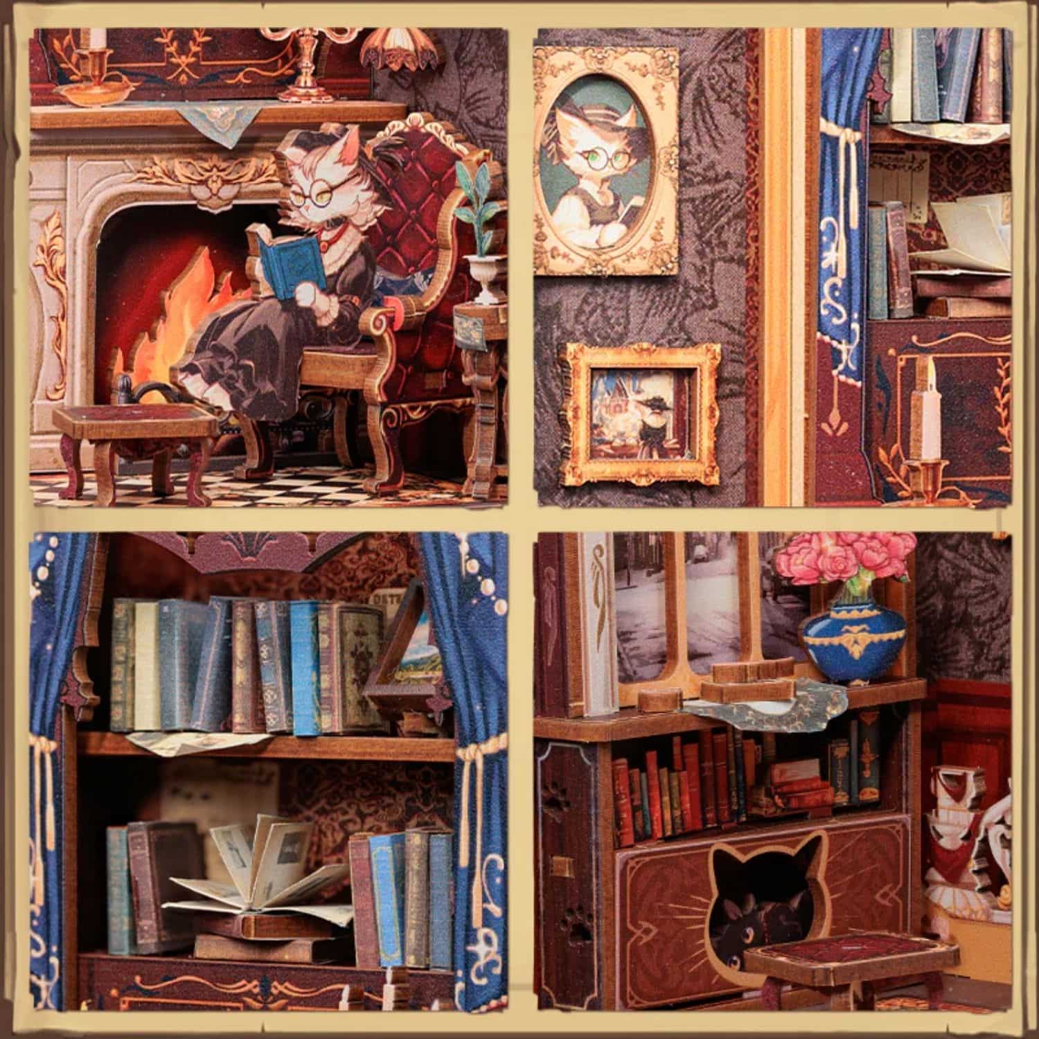 Cutebee - Book Nook Count Cat's Study SD03B - Image 4