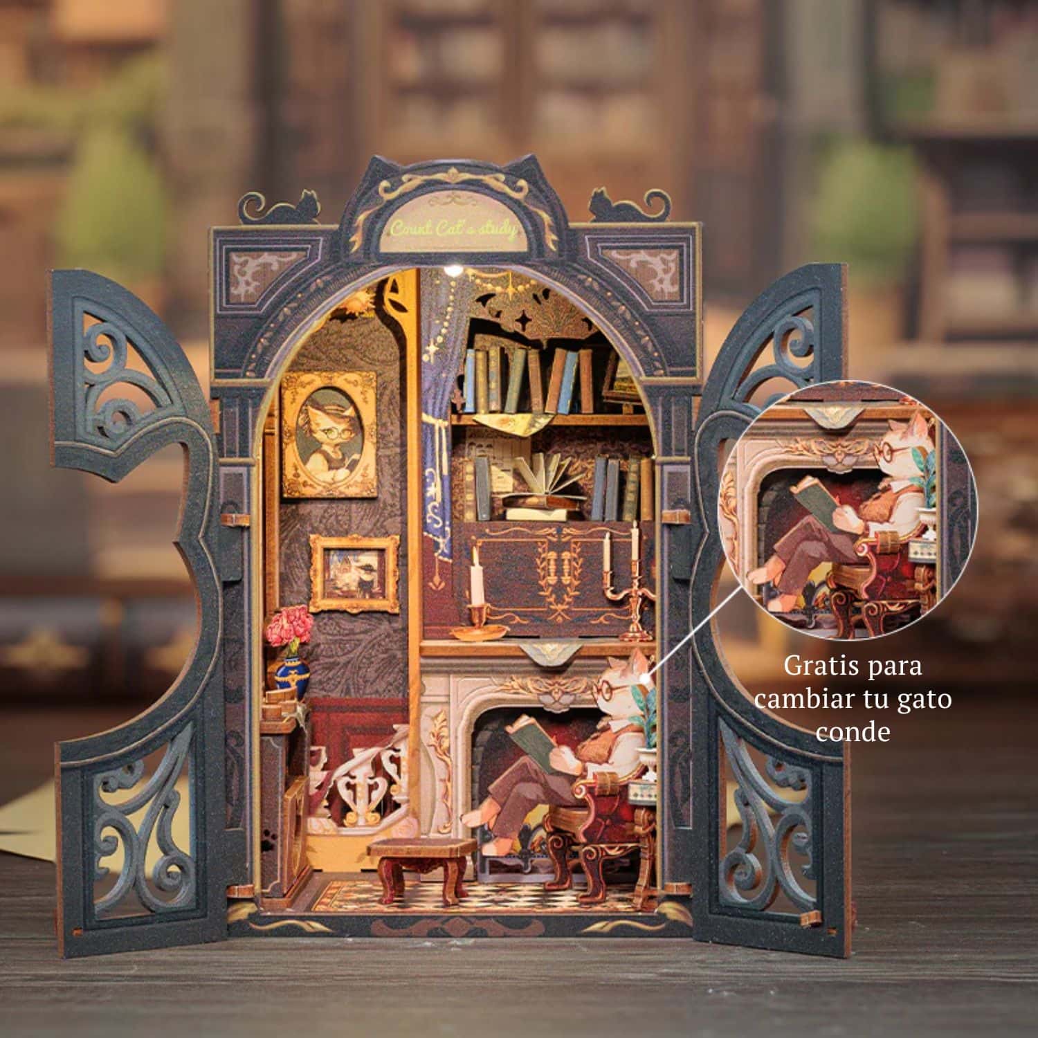 Cutebee - Book Nook Count Cat's Study SD03B - Image 6