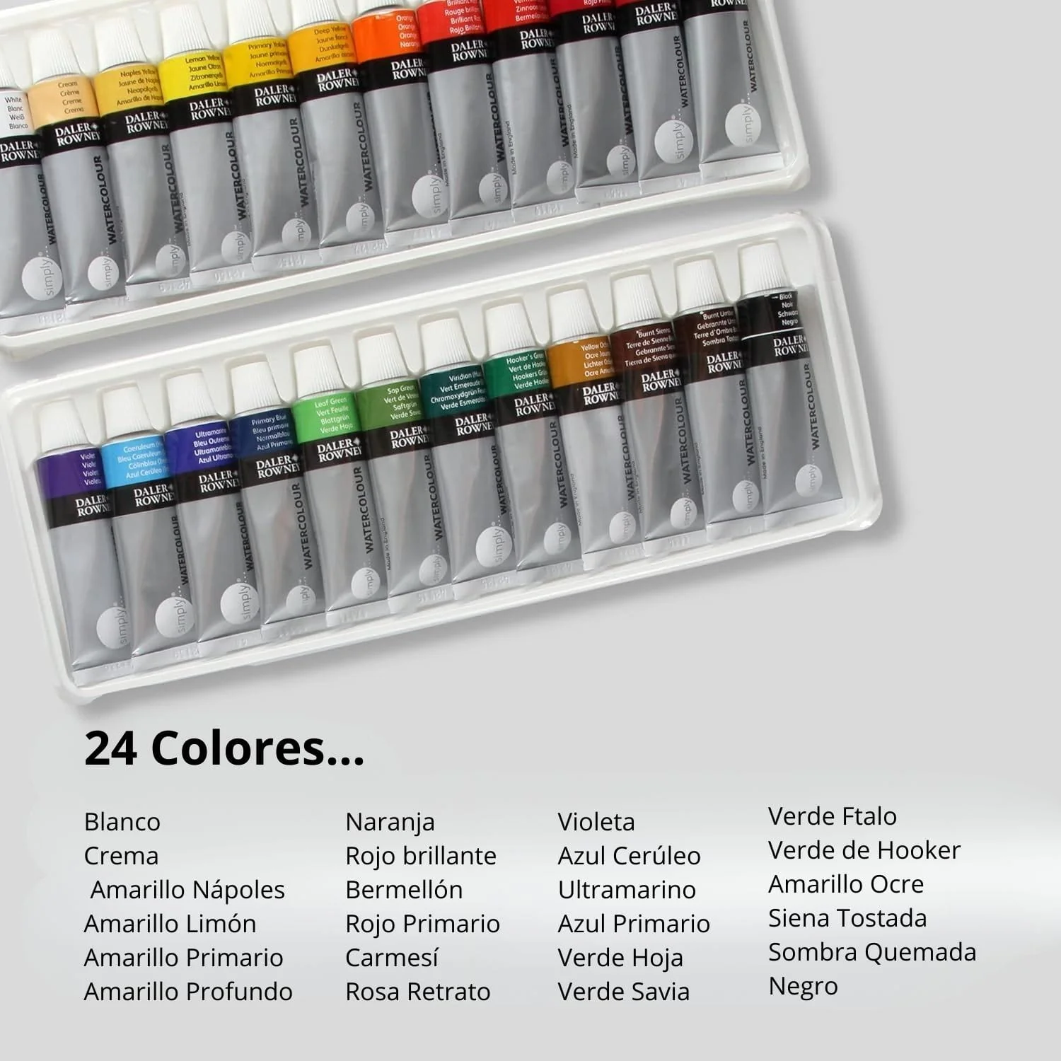 Daler Rowney Simply - Set 24 Acuarelas Tubos 12 ml - Image 5
