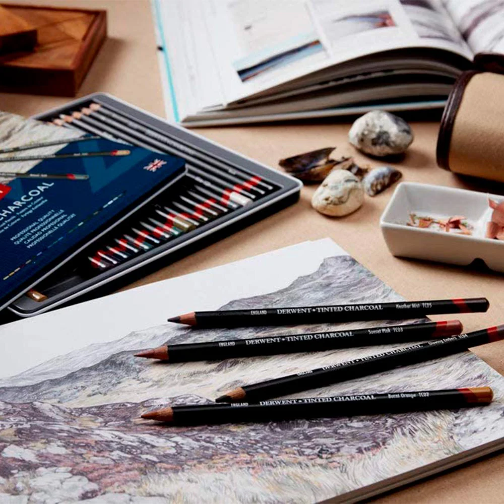 Derwent Tinted Charcoal - Set 6 Carboncillos de Colores - Image 2