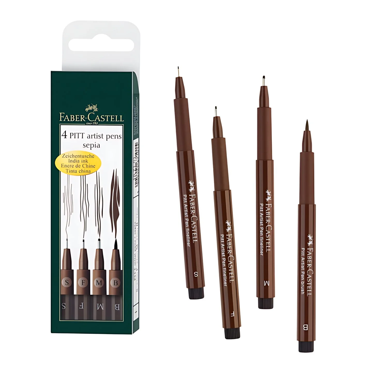 Faber-Castell Pitt - Set 4 Tiralíneas Sepia - Image 4