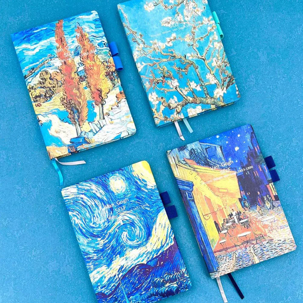 Libreta Van Gogh Acolchonada Líneas A5 (Diseño Aleatorio) - Image 2