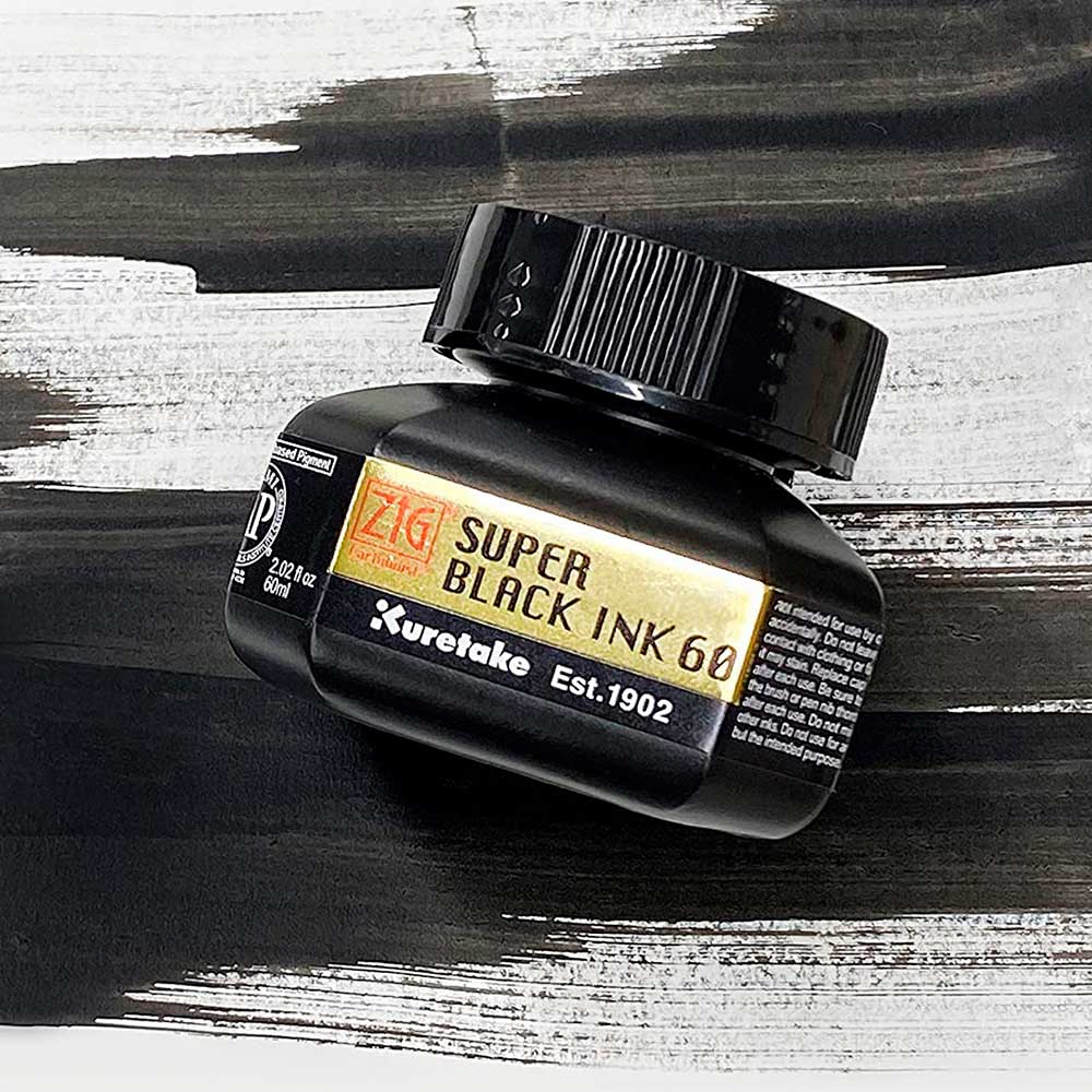 Kuretake Zig Cartoonist - Tinta Super Black Ink 60 Negra (60 ml) - Image 2
