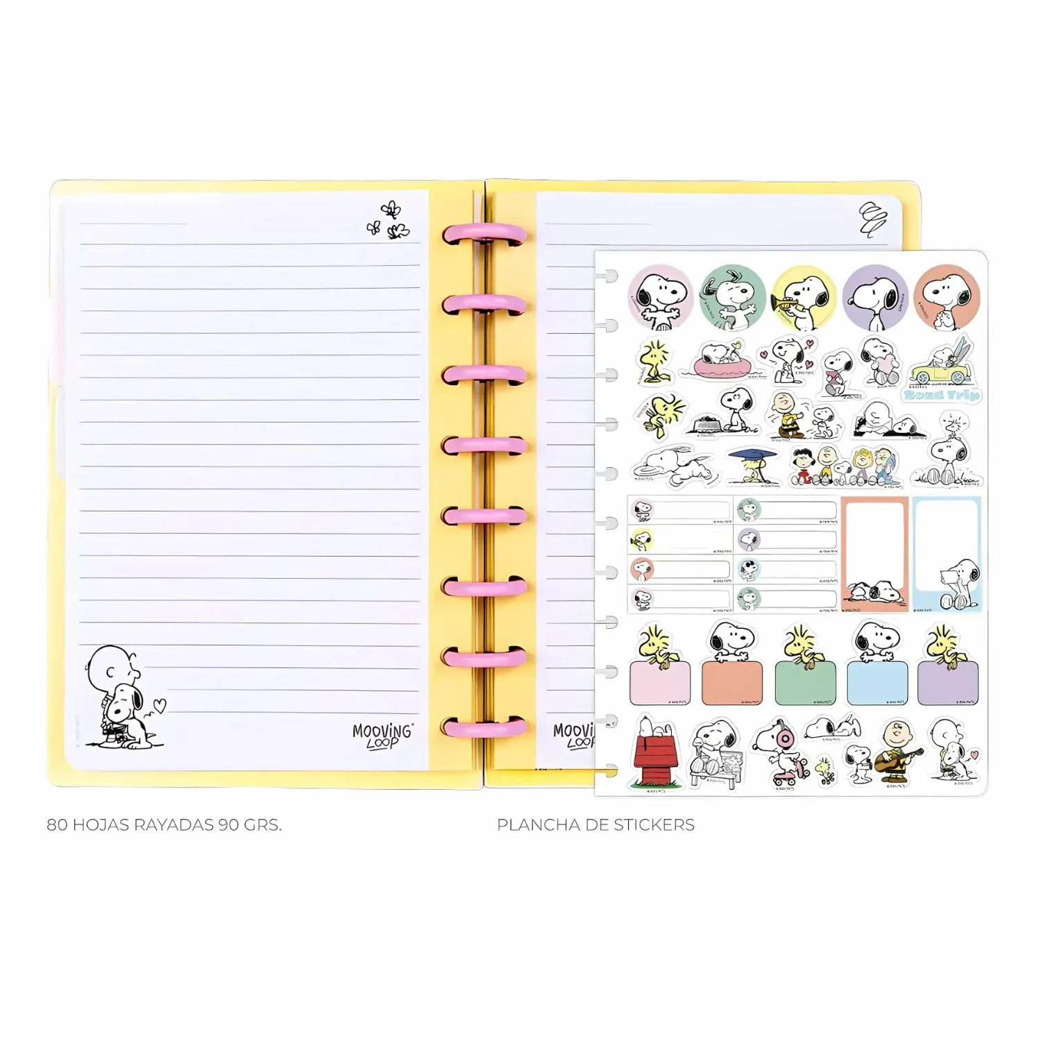 Mooving - Cuaderno de Discos Loop A5 Snoopy - Image 3