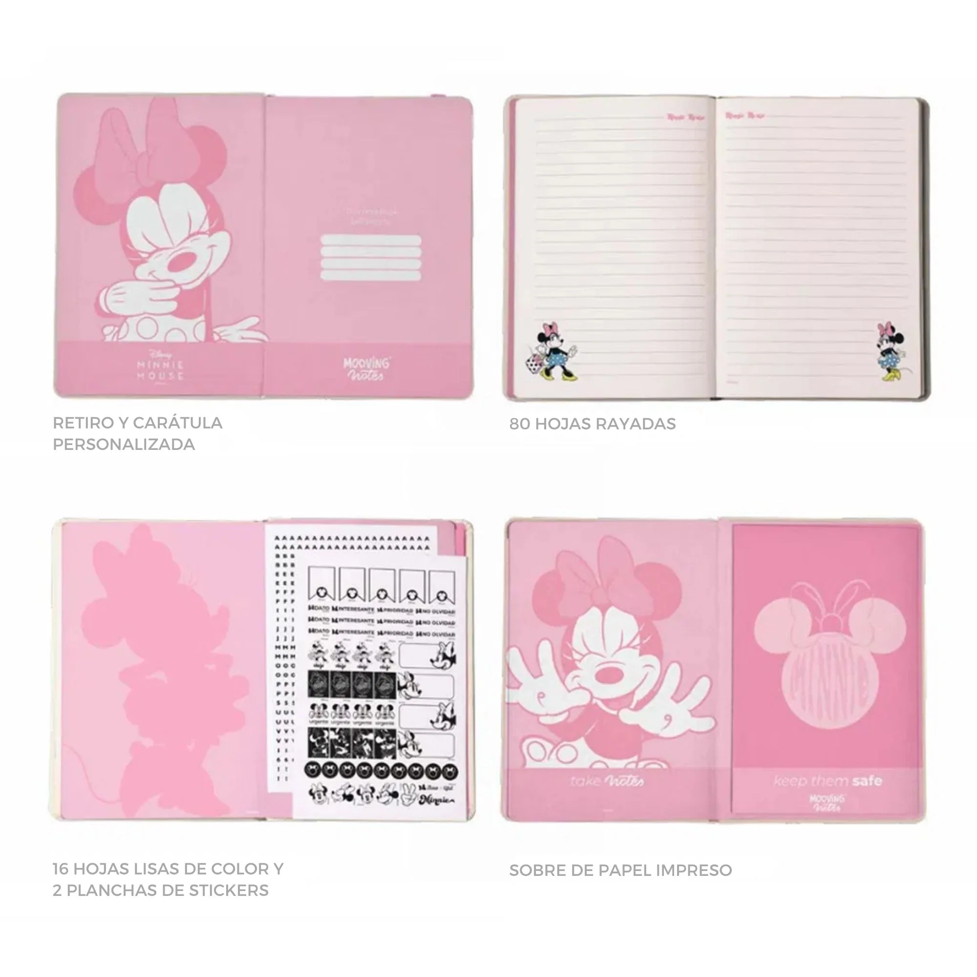 Mooving - Libreta Notes A5 Líneas Tapa Dura Minnie Mouse - Image 7