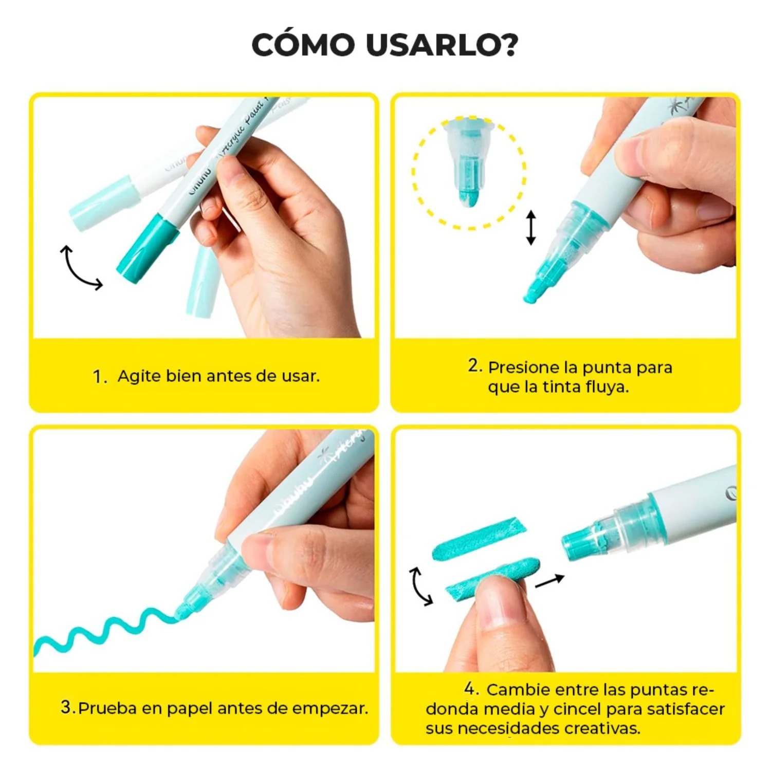 Ohuhu - Set 48 Marcadores Acrílicos (24 Punta Fina + 24 Punta Reversible) - Image 5