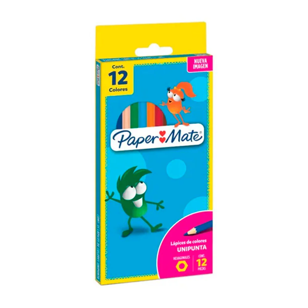 Paper Mate - Set 12 Lápices de Colores Hexagonales