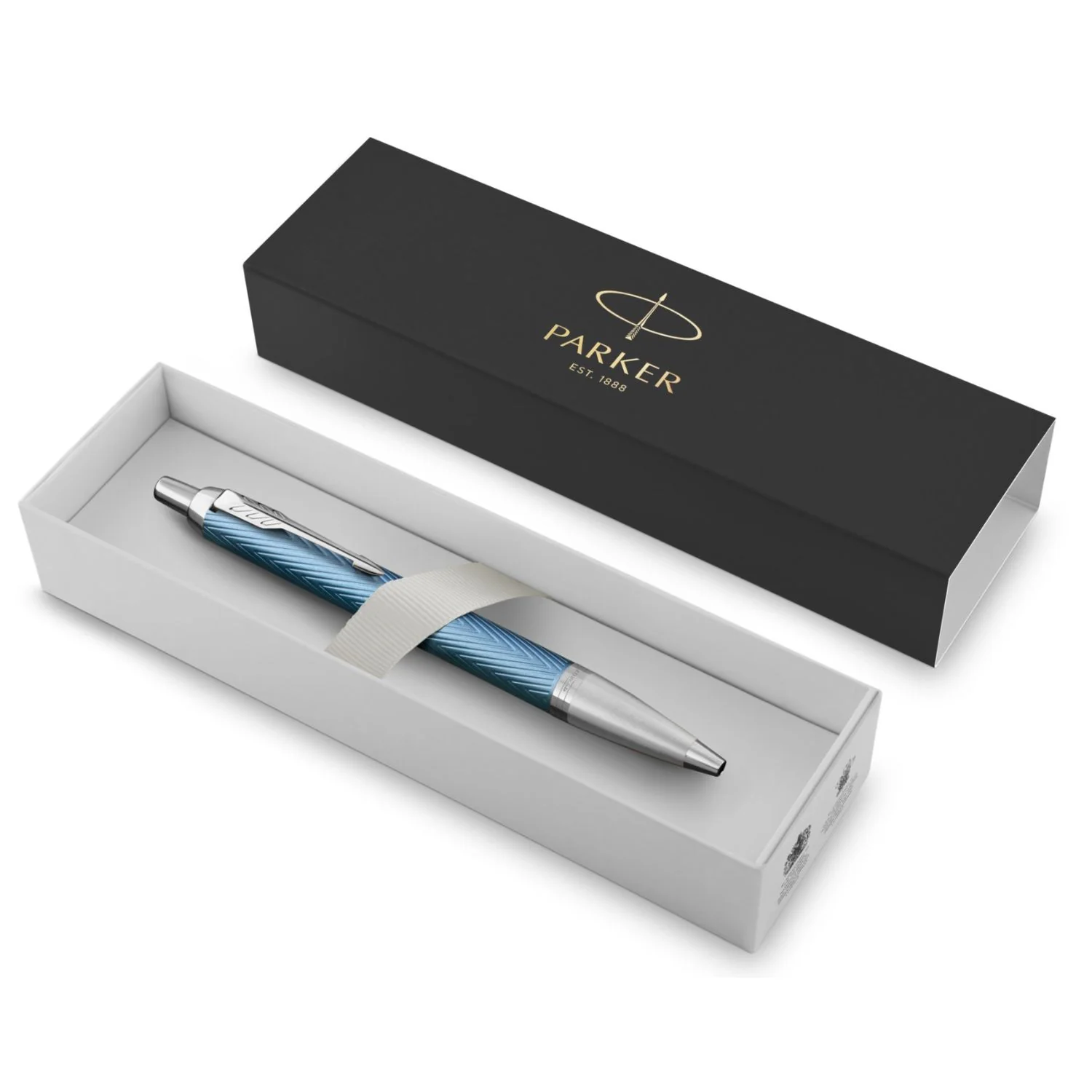 Parker Im Premium - Boligrafo Premium Gray Lacquer, Chrome Trim, Punta Media, Tinta Azul - Image 2
