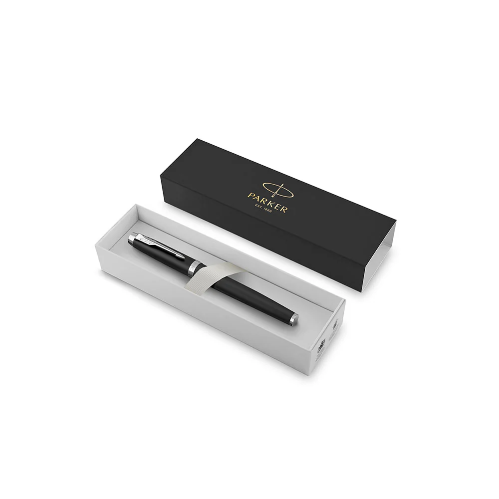 Parker - Pluma IM Matte Black Tinta Azul, Punta Fina - Image 4