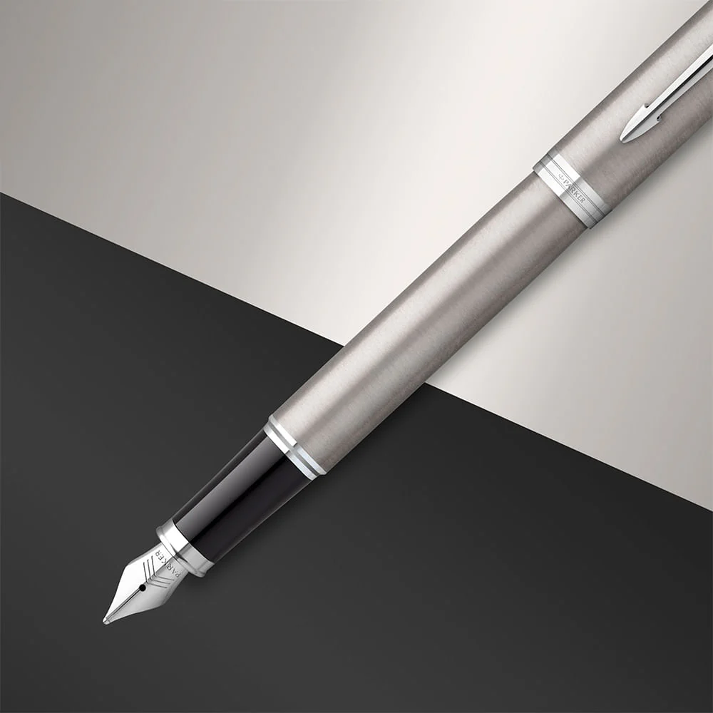 Parker - Pluma IM Stainless Steel Tinta Azul, Punta Fina - Image 5