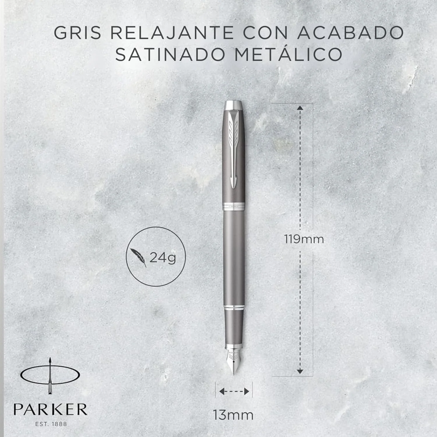 Parker - Pluma IM Writing Rituals Tinta Azul, Punta M, Calming Grey - Image 4
