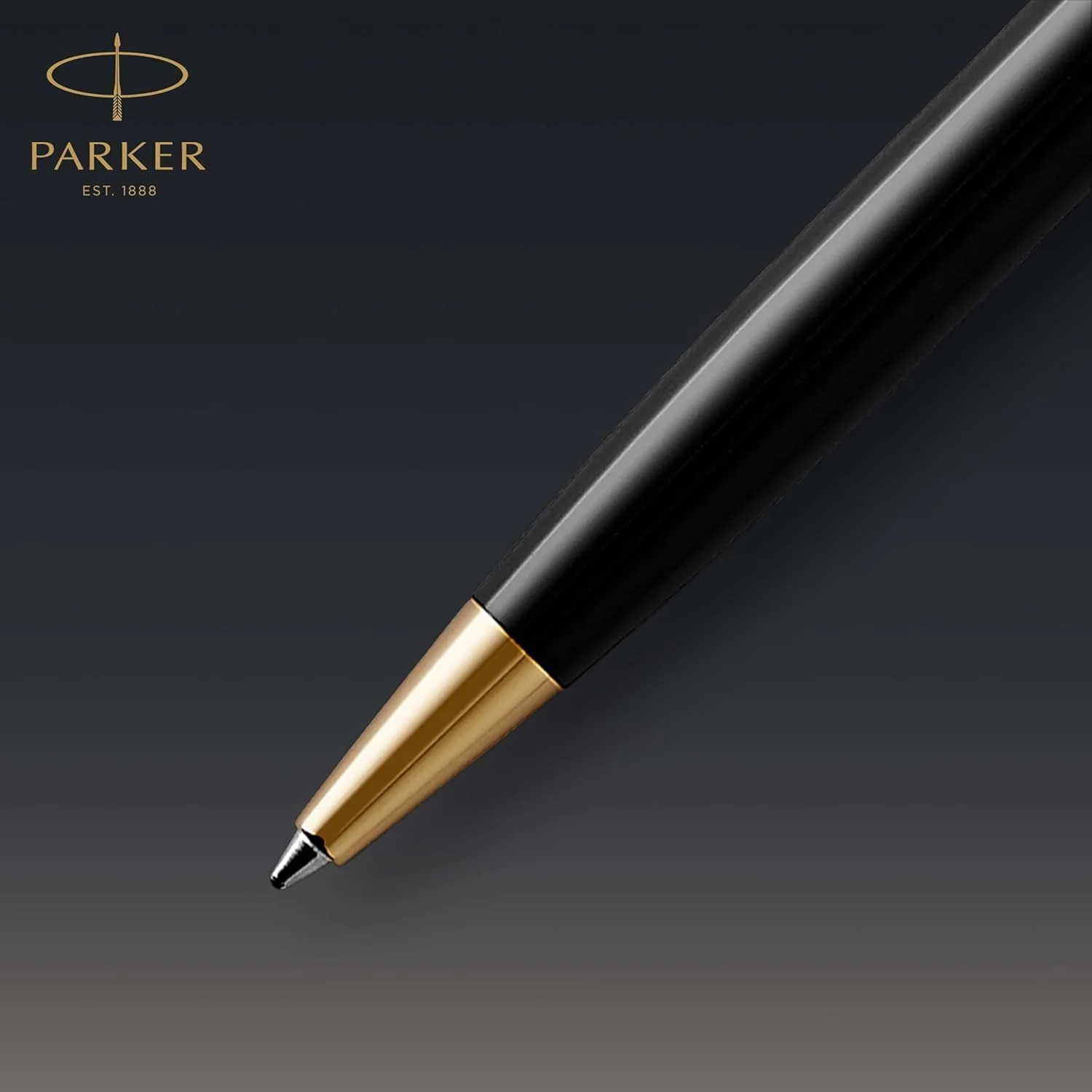 Parker Sonnet - Boligrafo Black Lacquer Gold Trim, Punta Media, Tinta Negra - Image 5