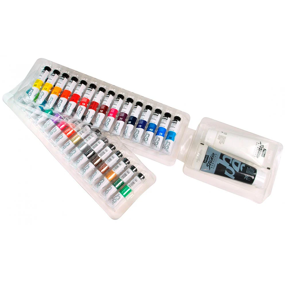 Pebeo Studio - Set 30 Acrílicos Tubos 20 ml + 100 ml Blanco Negro - Image 2