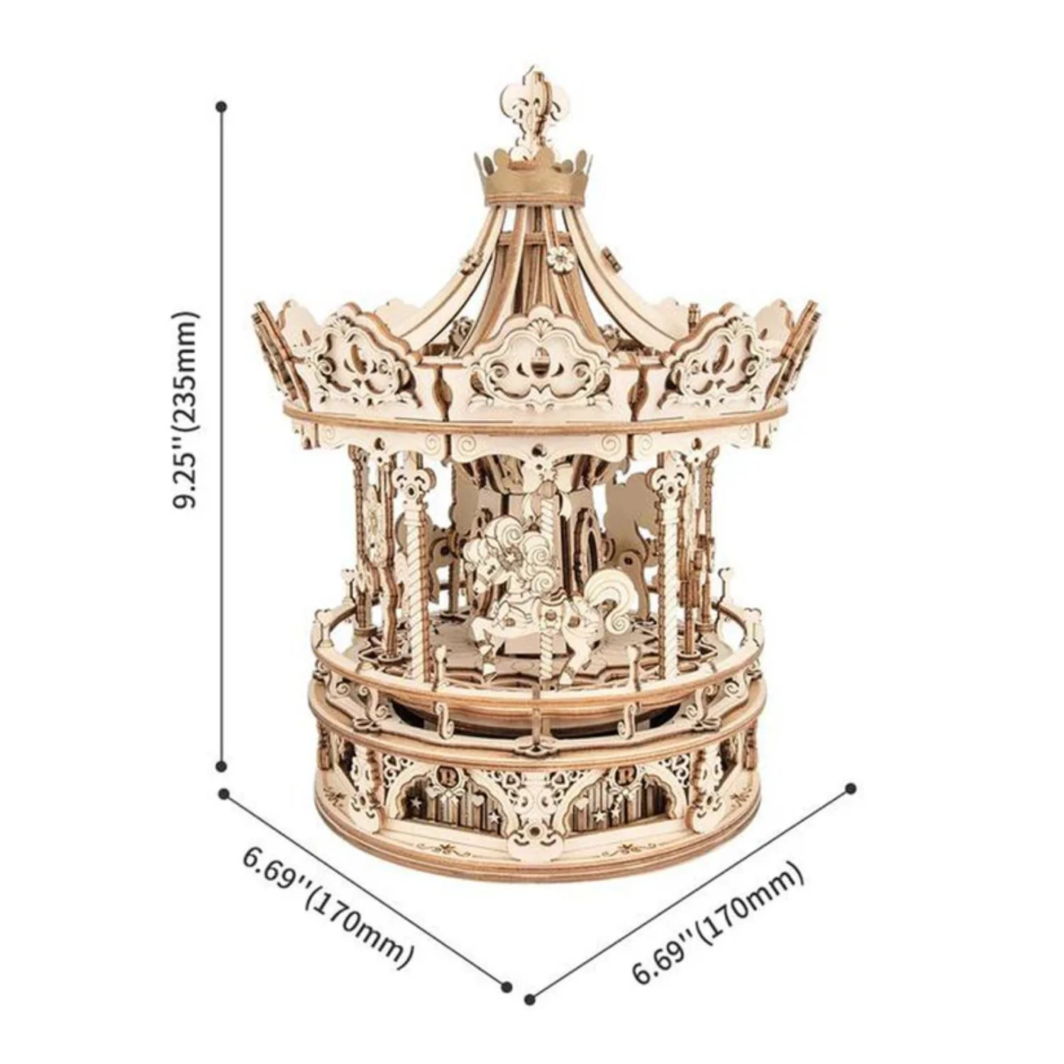 Rokr Mechanical Music Box - Puzzle 3D Romantic Carousel - Image 3