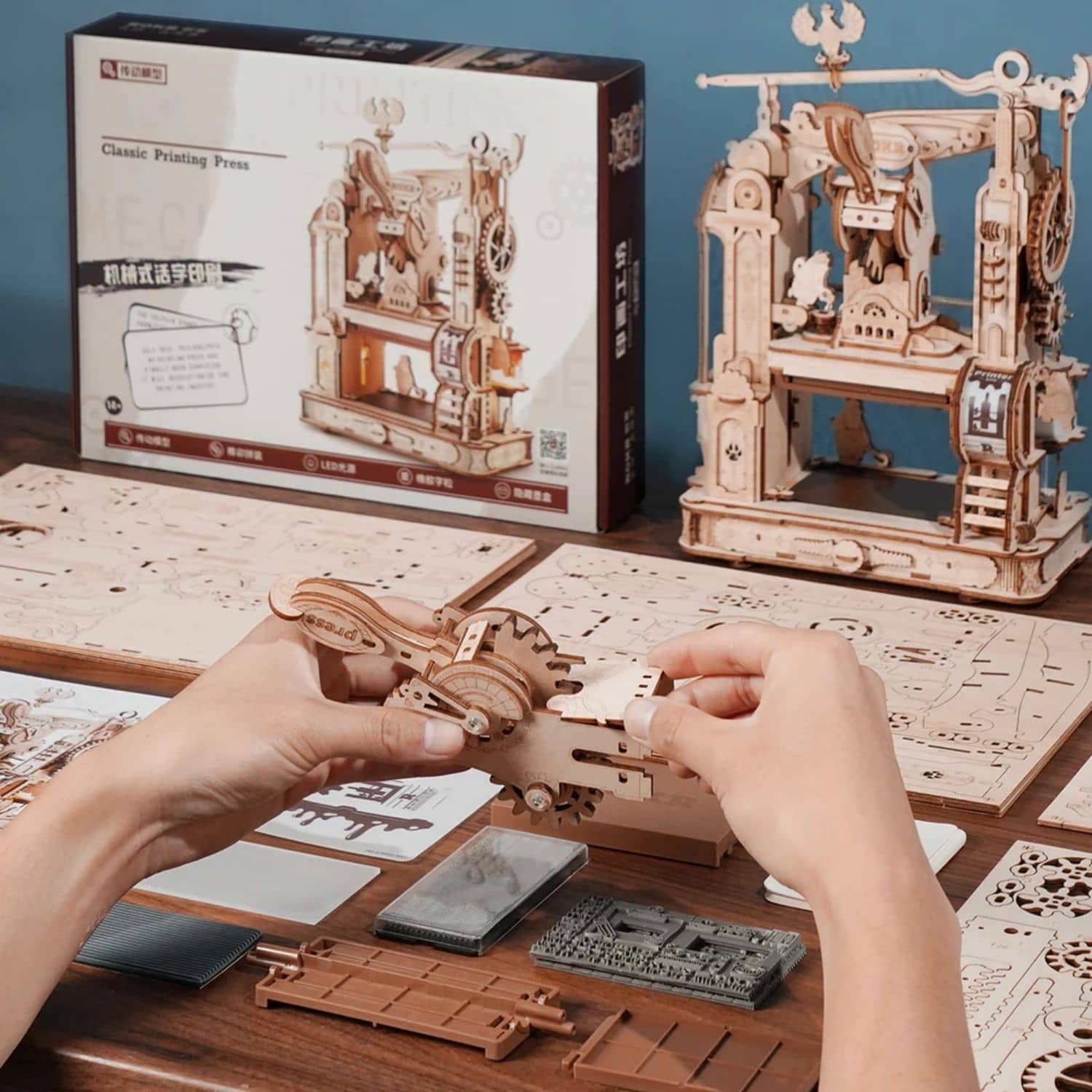 Rokr - Puzzle 3D Classic Printing Press - Image 6