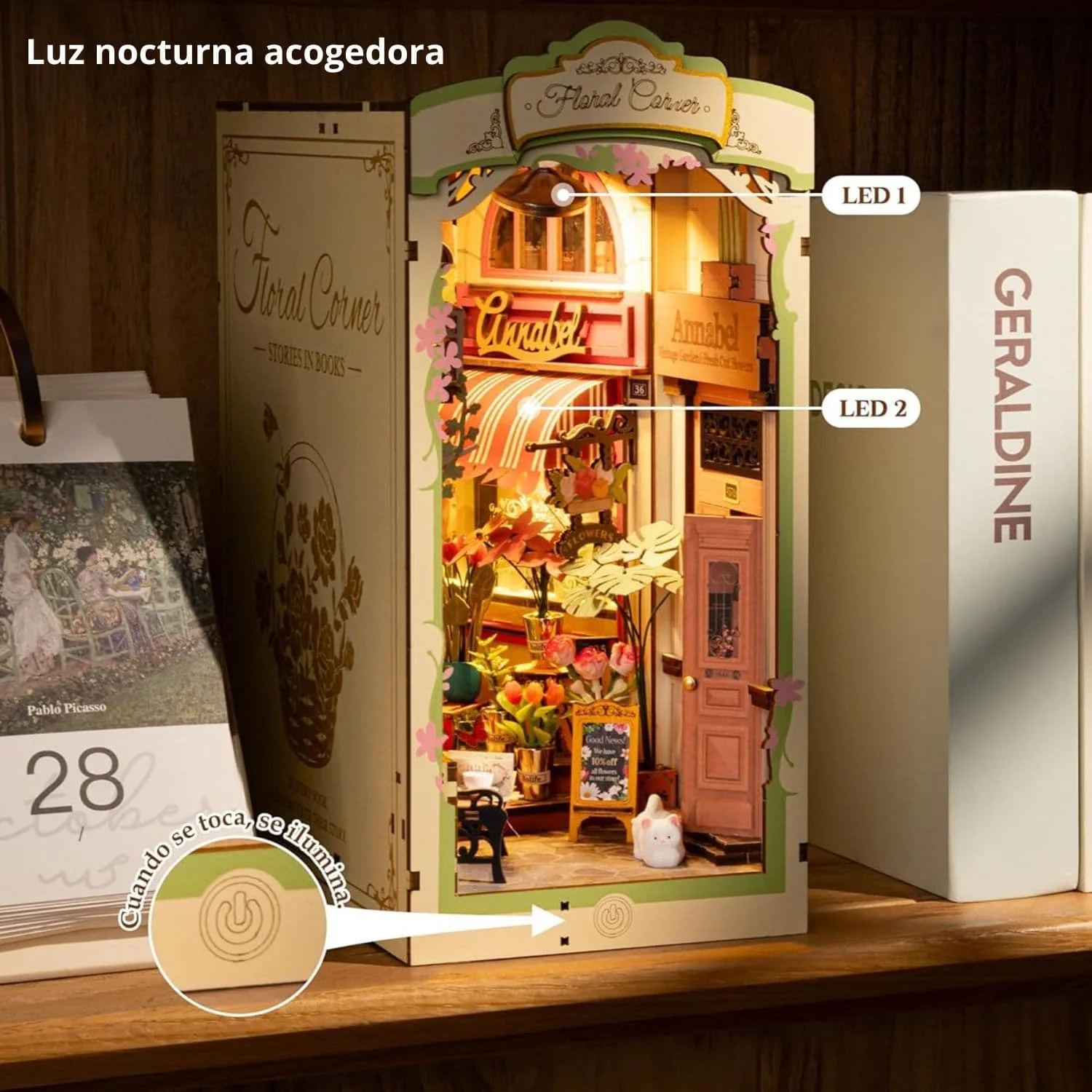 Rolife Booknook & Wonderland - Separador de Libros Floral Corner - Image 7