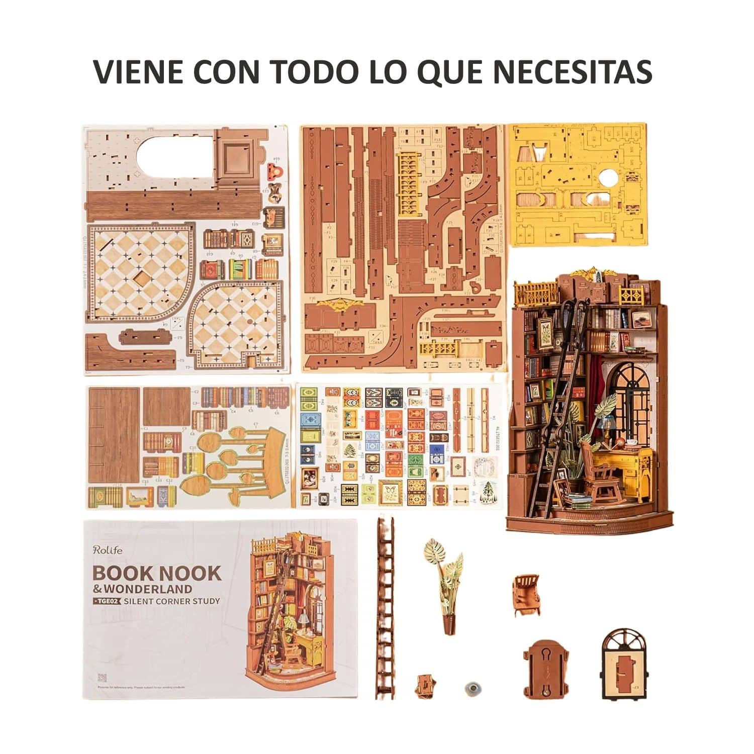 Rolife Booknook & Wonderland - Separador de Libros Silent Corner Study - Image 7