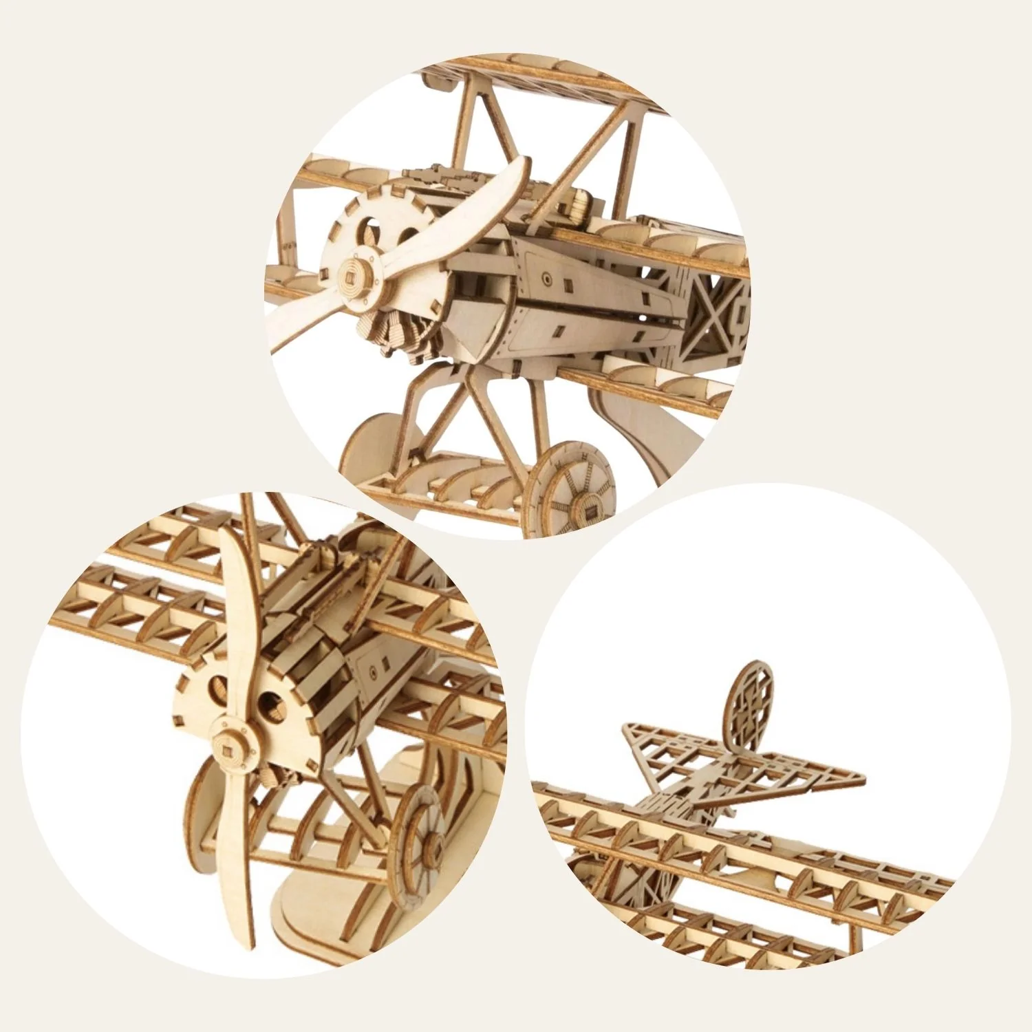 Rolife Classical - Puzzle 3D Avión Biplano Airplane - Image 4