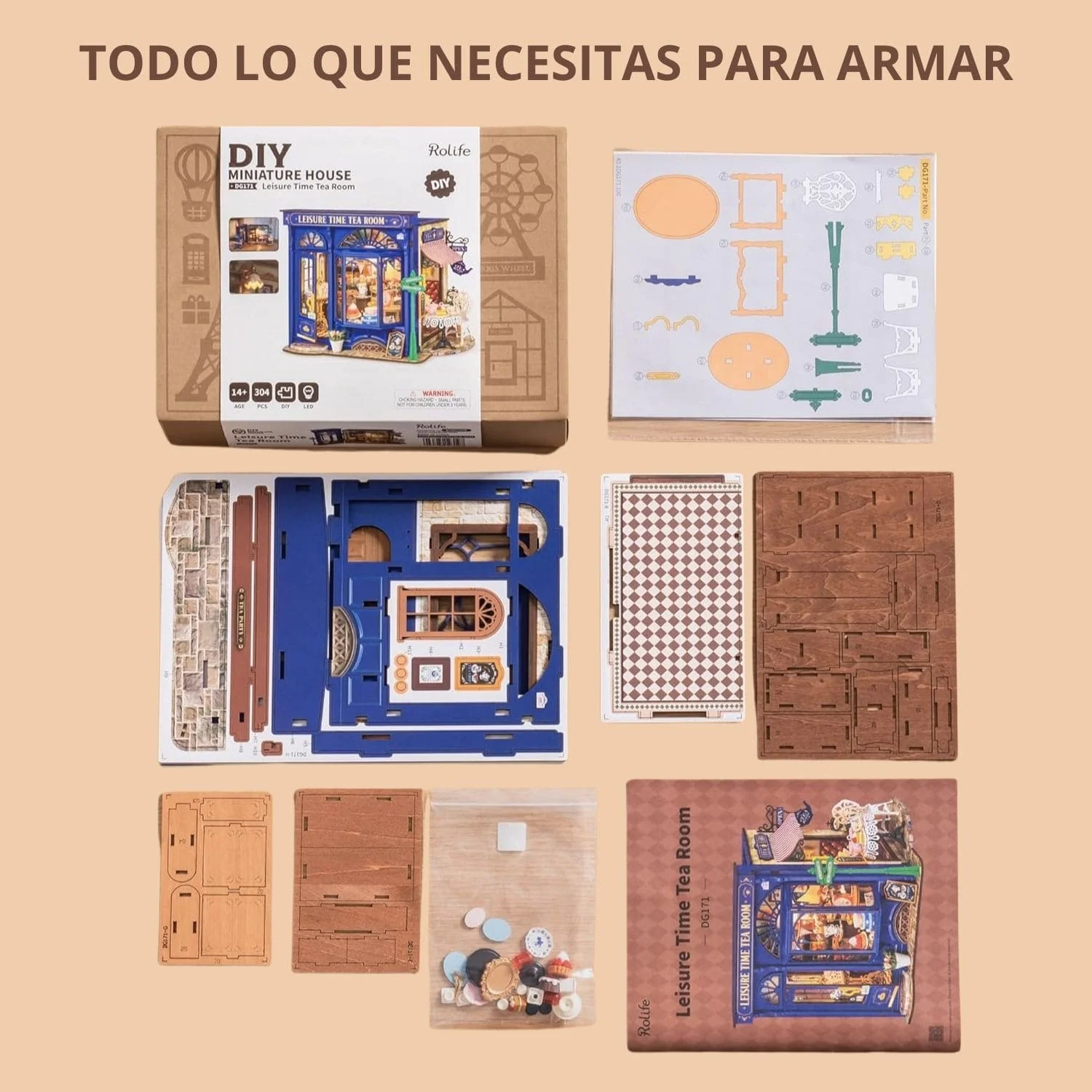 Rolife DIY Mini House - Casas Miniatura Leisure Time Tea Room - Image 7