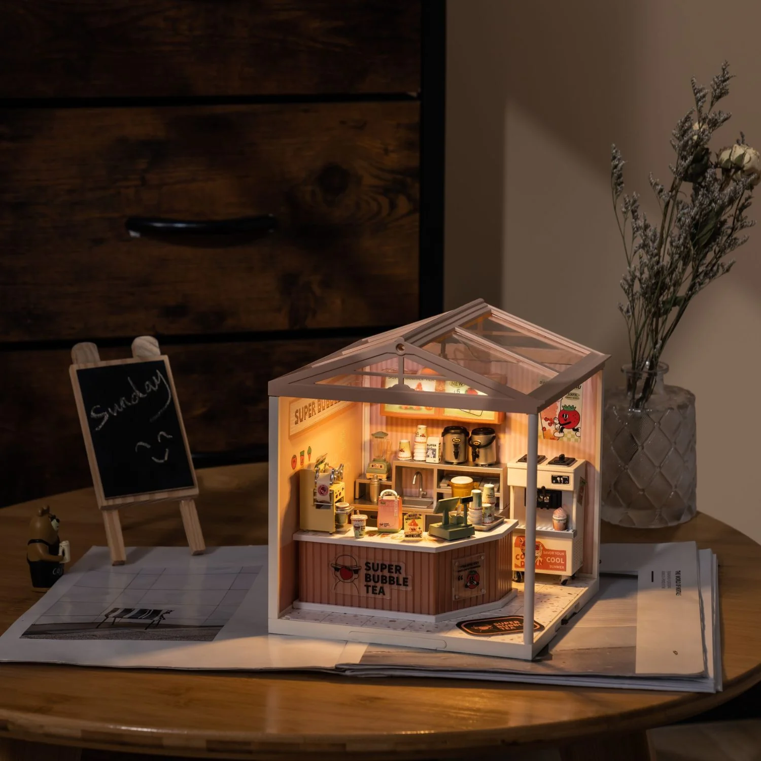 Rolife Super Creator - Casas Miniatura Double Joy Bubble Tea - Image 4