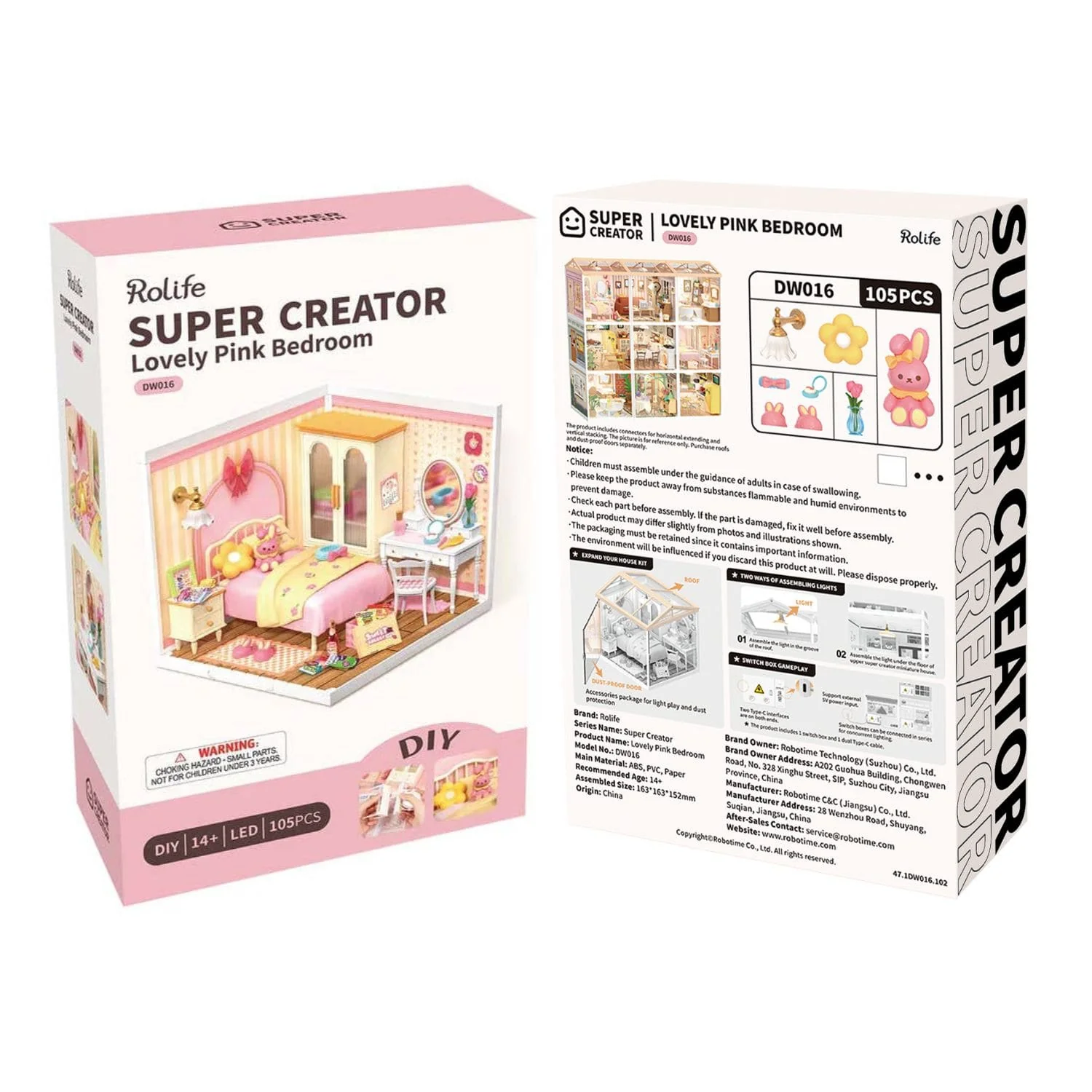 Rolife Super Creator - Casas Miniatura Lovely Pink Bedroom - Image 7