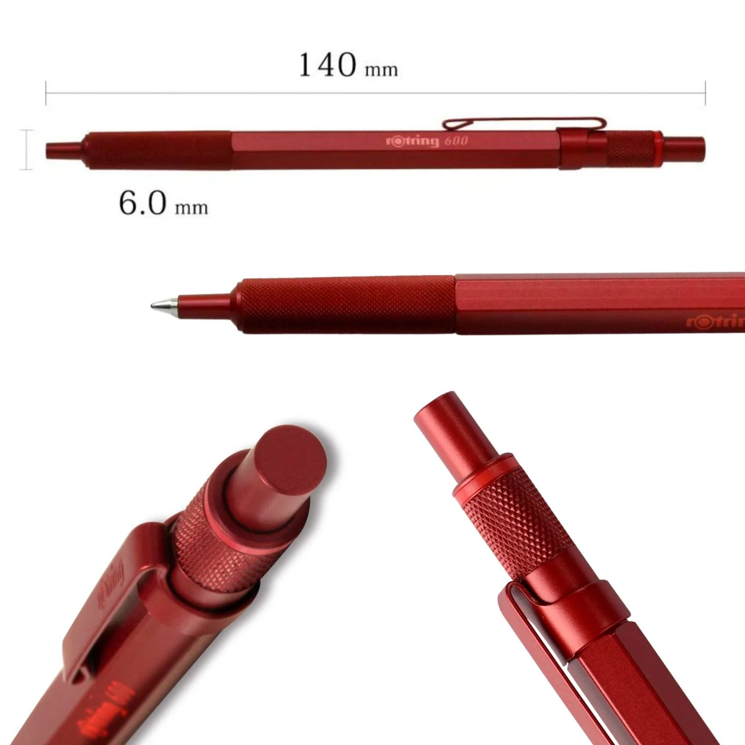 Rotring 600 - Bolígrafo Punta Media Punta Media Cuerpo Rojo - Image 5