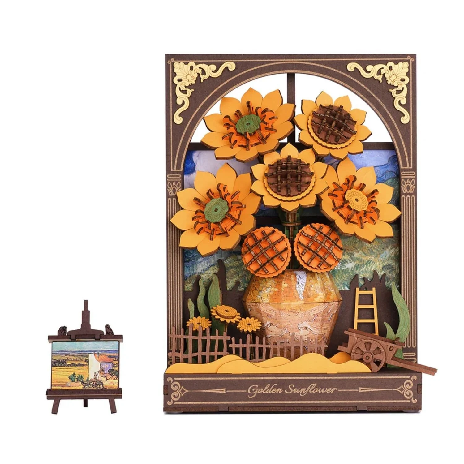 Rowood Artistic 3D Painting - Miniatura Armable Flor Golden Sunflower - Image 4