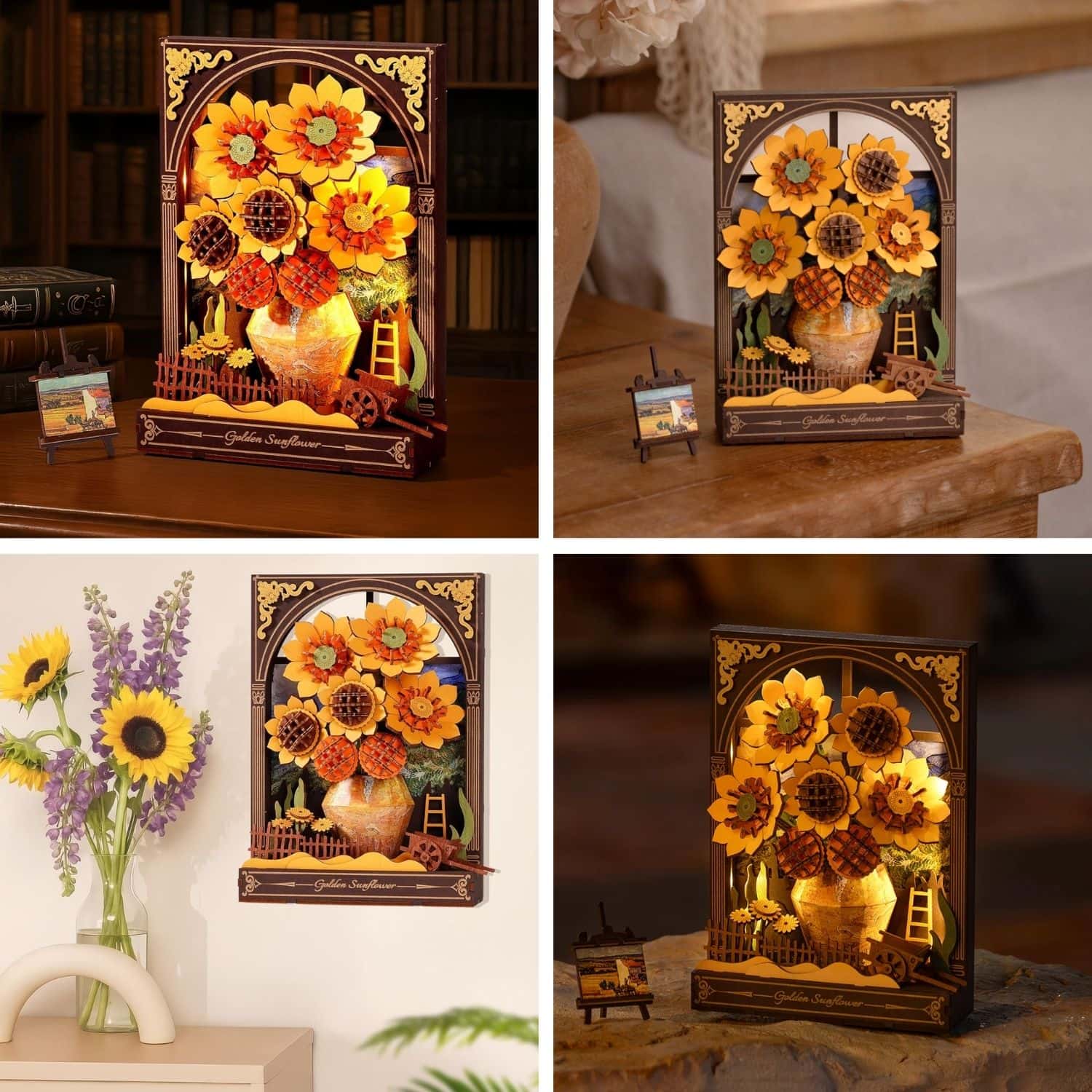 Rowood Artistic 3D Painting - Miniatura Armable Flor Golden Sunflower - Image 5
