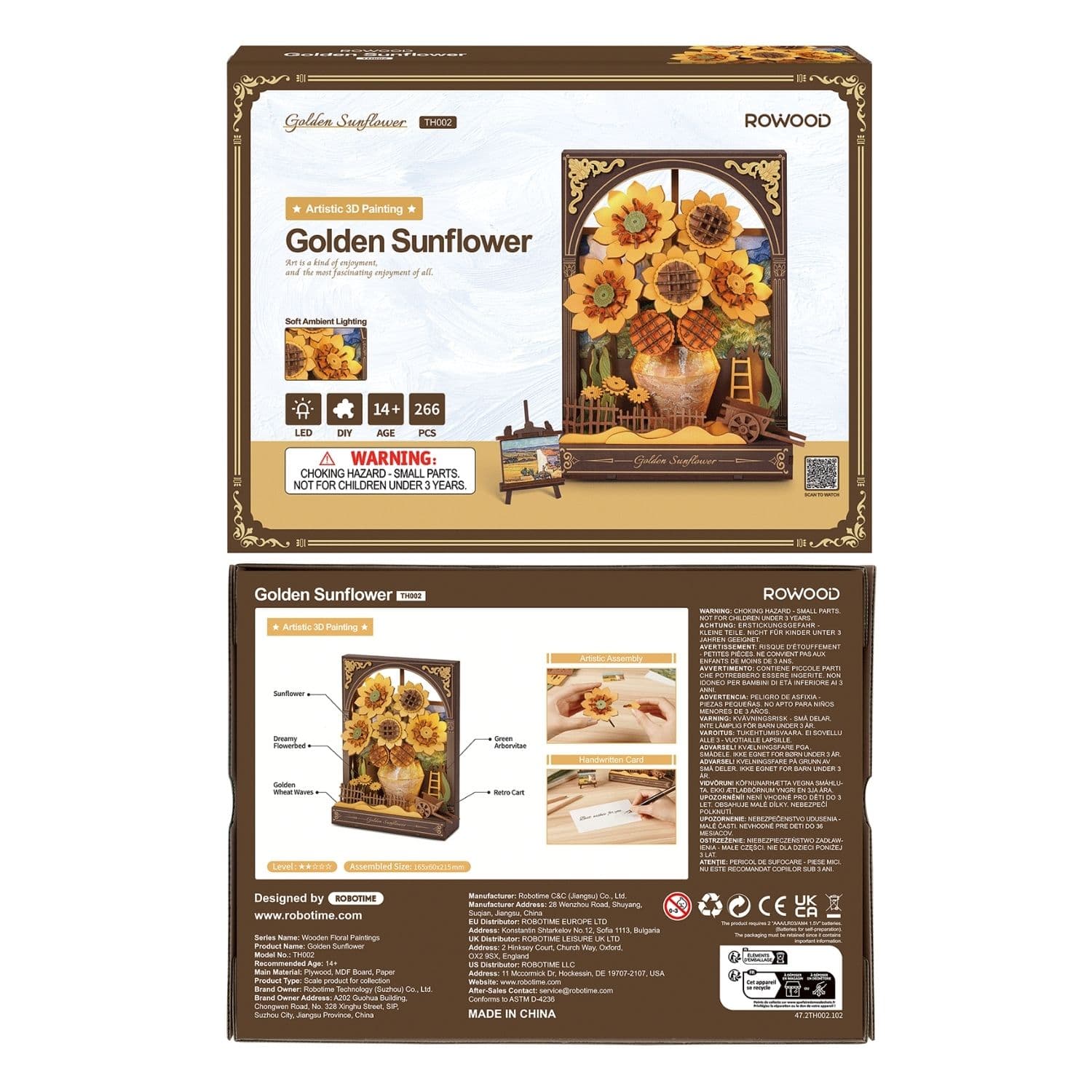 Rowood Artistic 3D Painting - Miniatura Armable Flor Golden Sunflower - Image 8