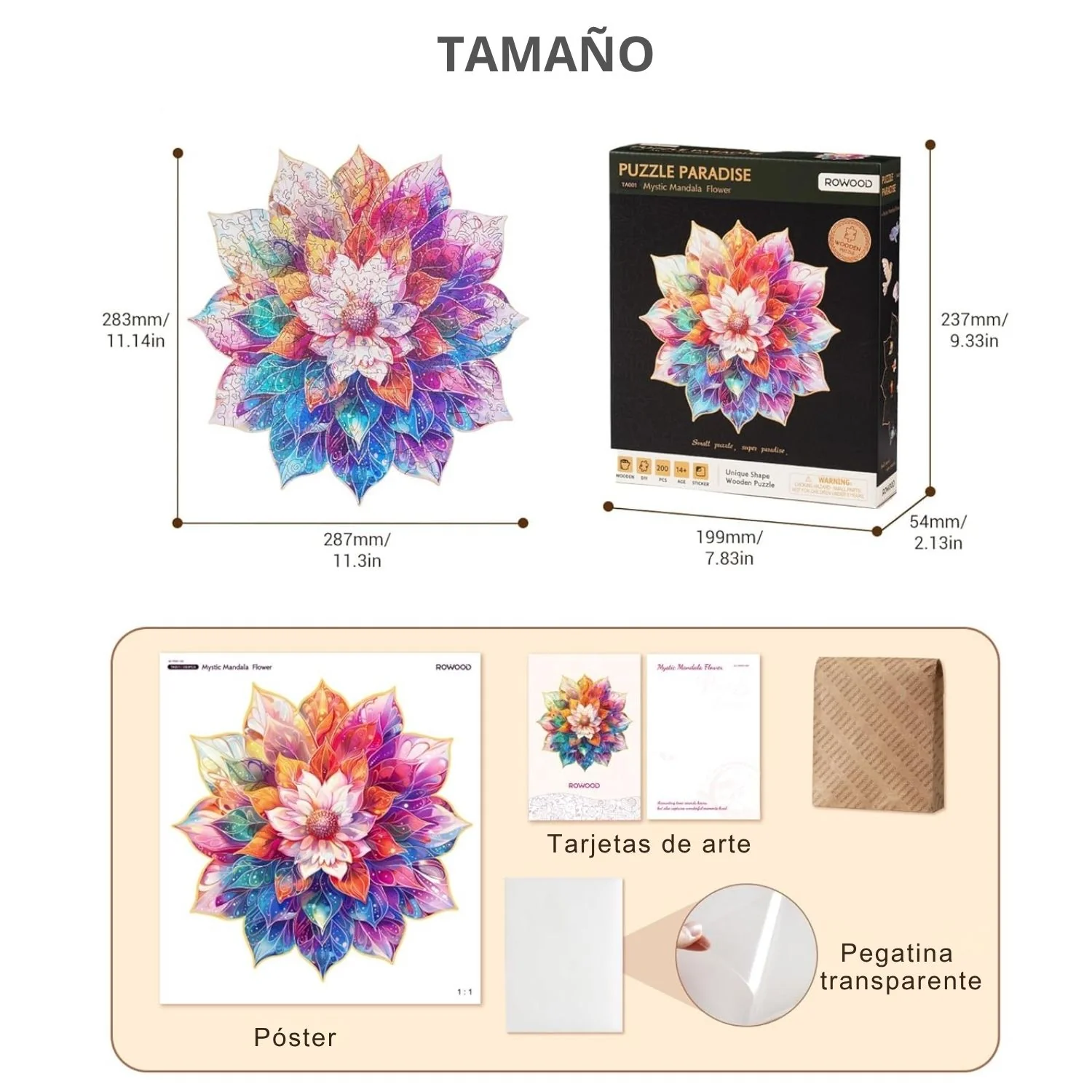 Rowood - Puzzle de Madera Mystic Mandala Flower - Image 3