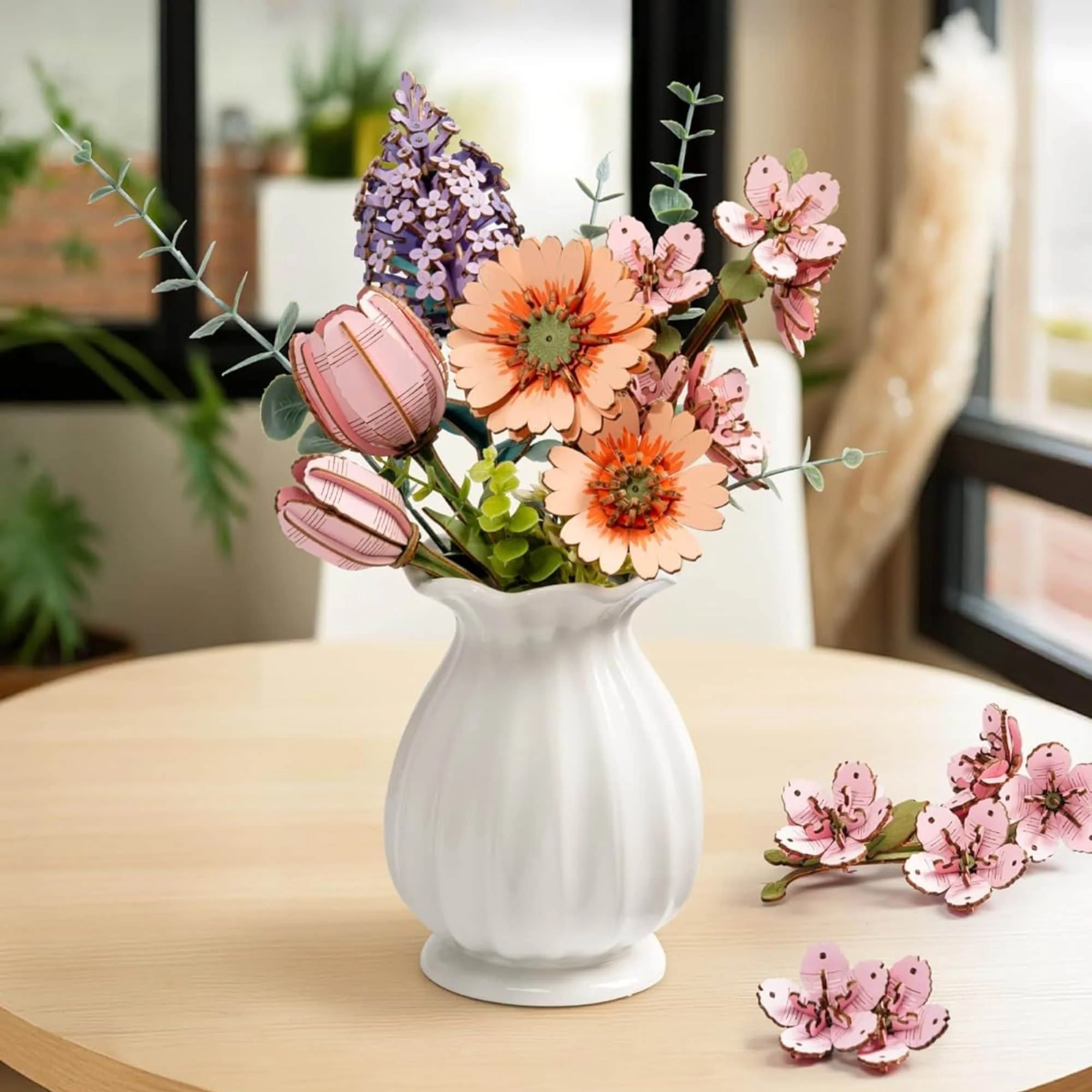 Rowood Wooden Bloom Craft - Miniatura Armable Flor Light Orange Gerbera - Image 8