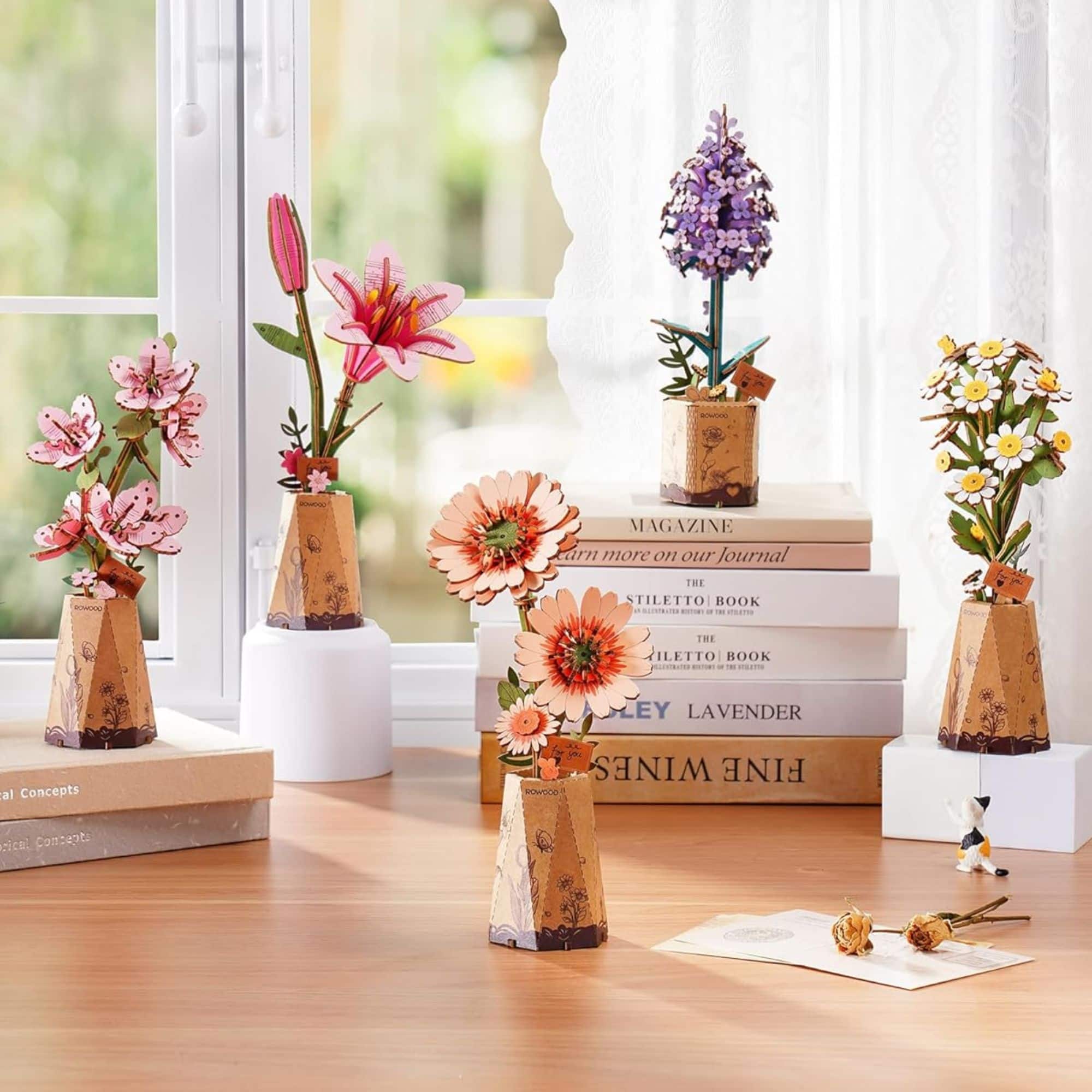 Rowood Wooden Bloom Craft - Miniatura Armable Flor Light Orange Gerbera - Image 9