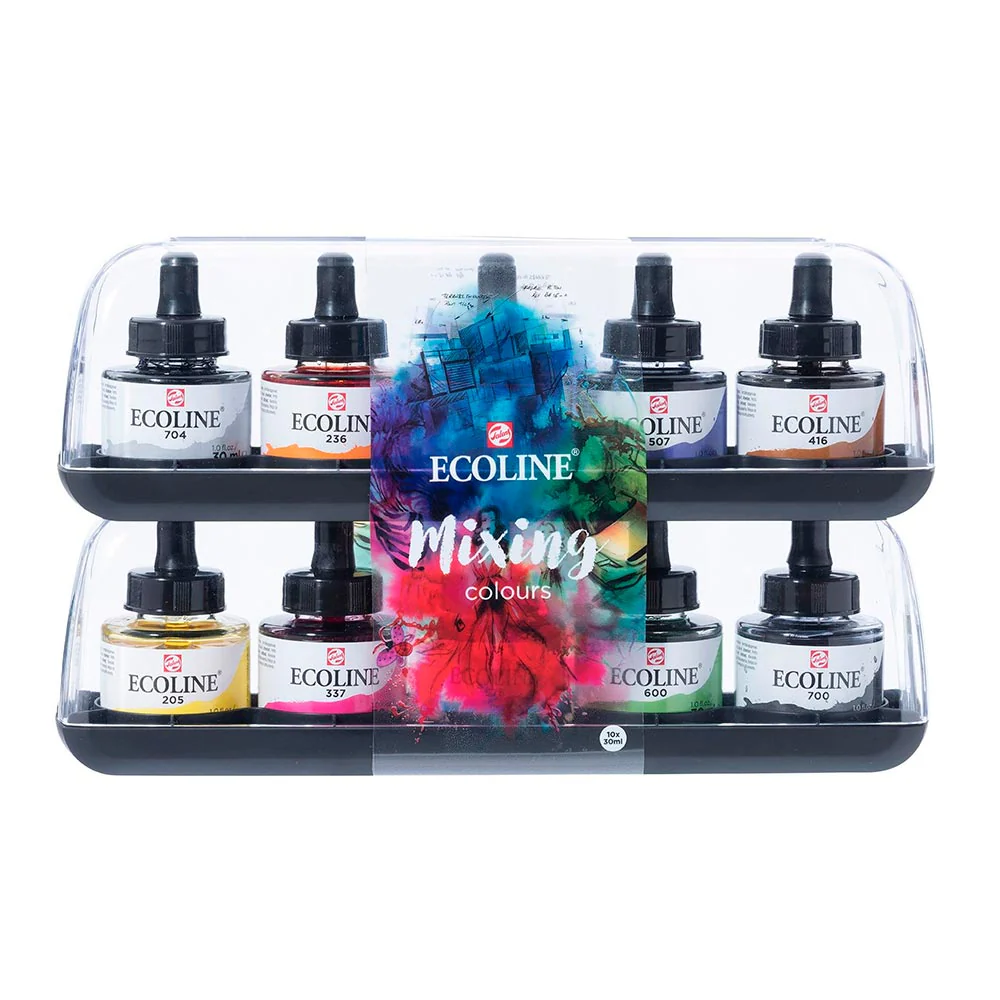 Ecoline - Set 10 Acuarelas Líquidas Mixing Colours 30 ml Gotero