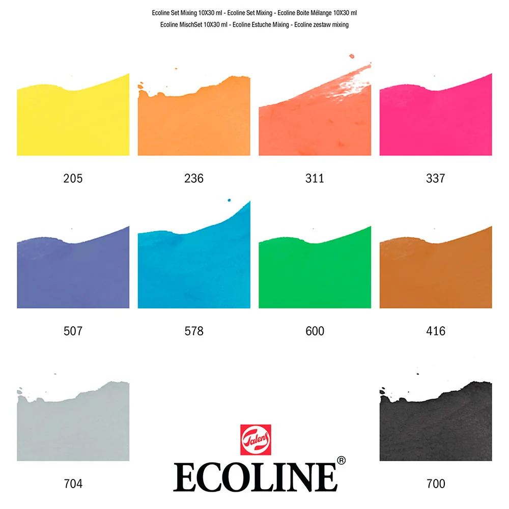 Ecoline - Set 10 Acuarelas Líquidas Mixing Colours 30 ml Gotero - Image 2