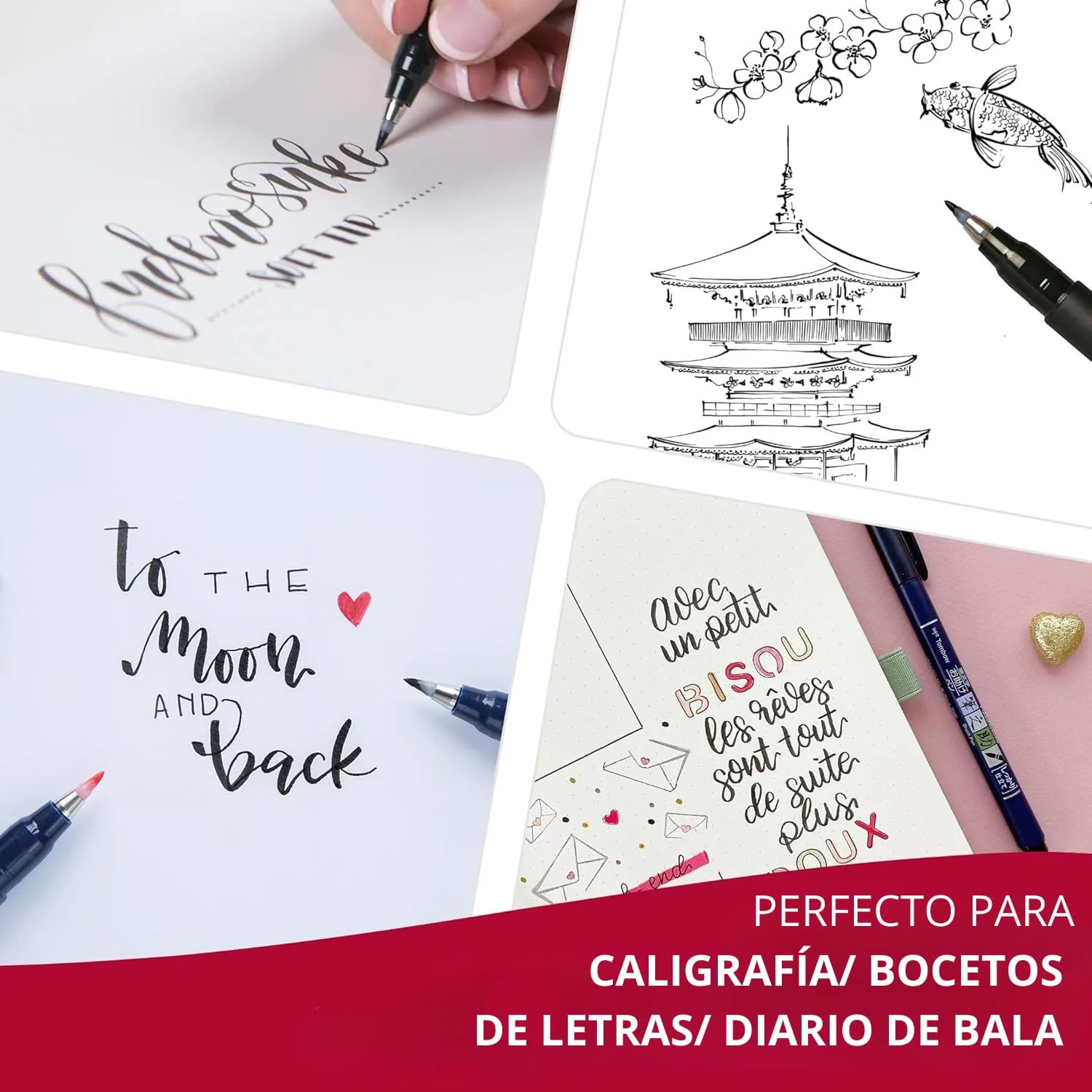 Tombow Fudenosuke - Lápiz de Caligrafía Punta Blanda, Negro - Image 6