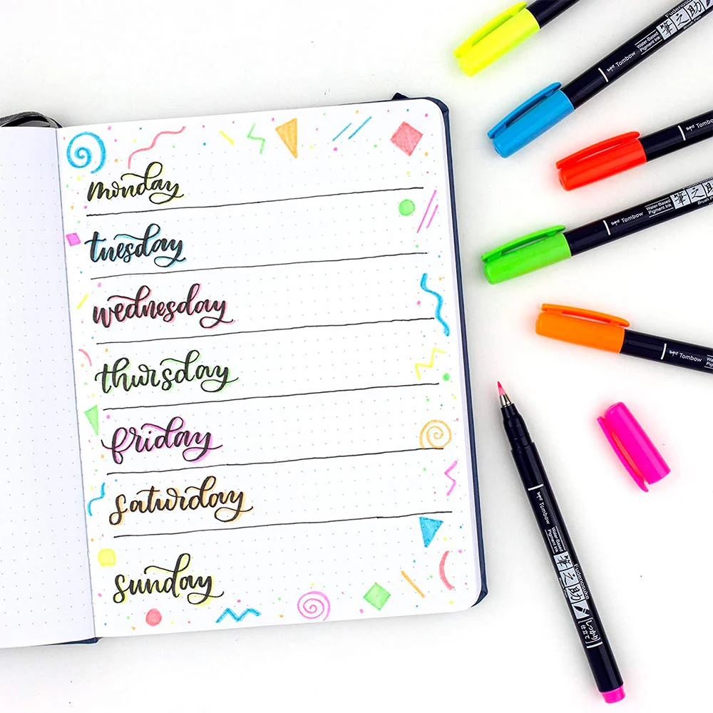 Tombow Fudenosuke - Set 6 Marcadores Neon - Image 6