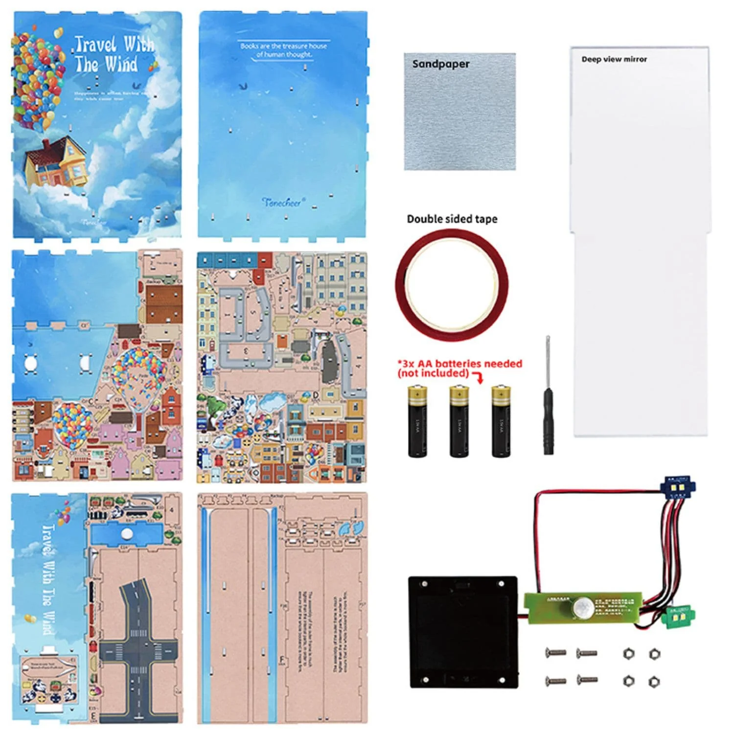 Tonecheer Book Nook - Separador de Libros Travel With The Wind - Image 8