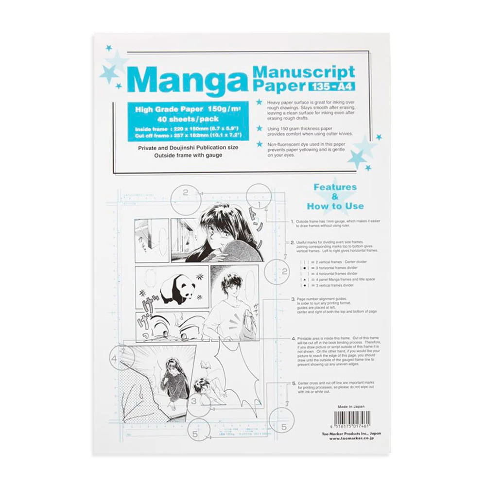Too Markers Manga Manuscript - Pack 40 Hojas Papel - Image 4
