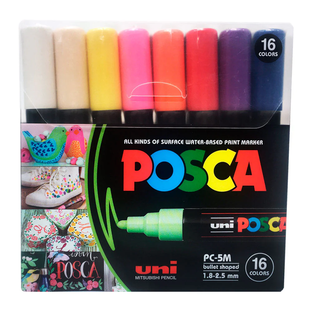 Uni Posca PC-5M - Set 16 Marcadores Punta Media