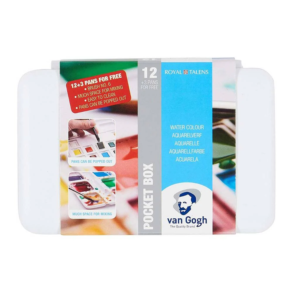 Van Gogh Pocket Box - Set 12 + 3 Acuarelas Colores Básicos